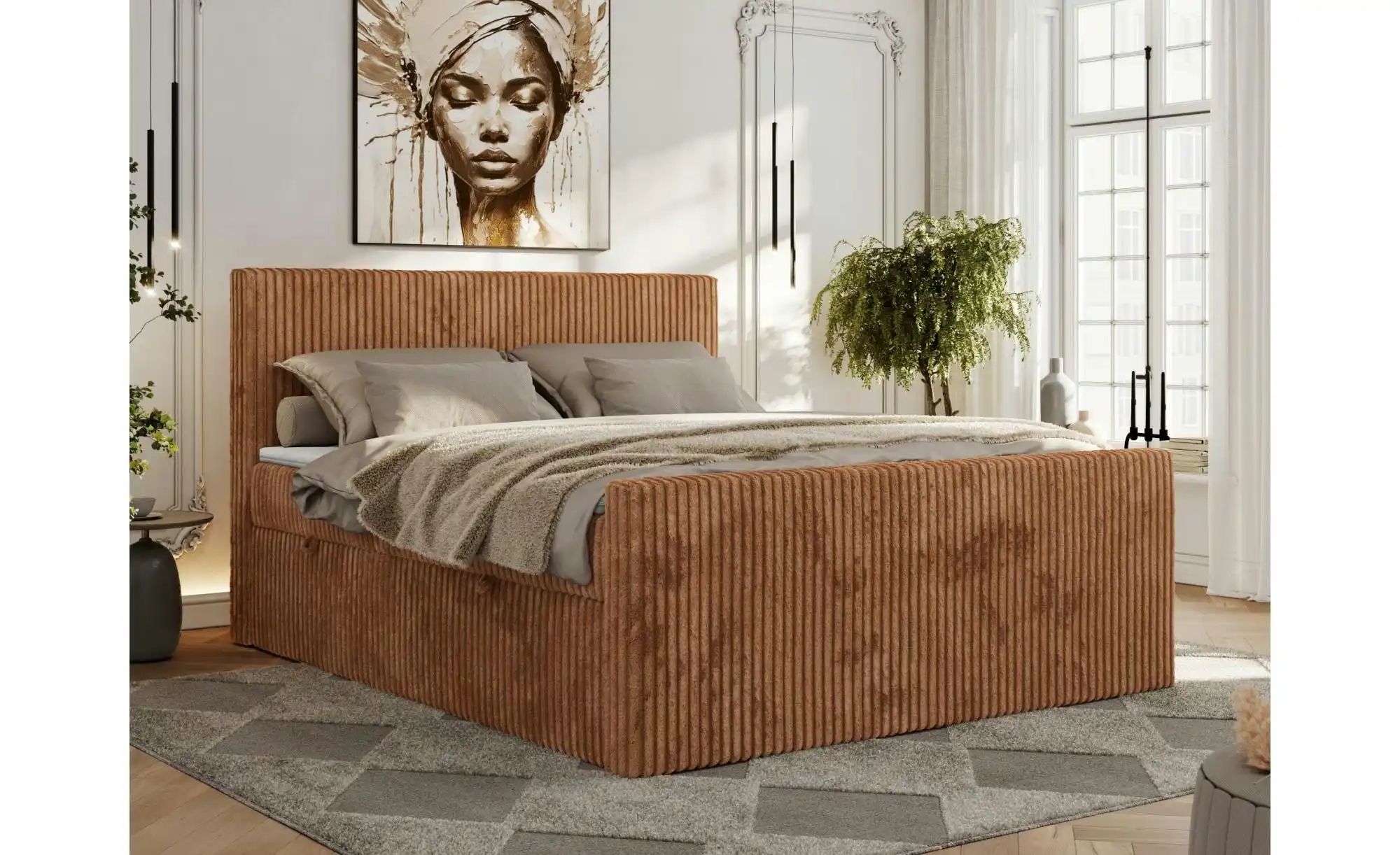 Thumbnail - Boxbett mit Bettkasten Tiliano Duo ¦ orange ¦ Maße (cm): B: 184 H: 119 Betten > Komfortbetten - Höffner