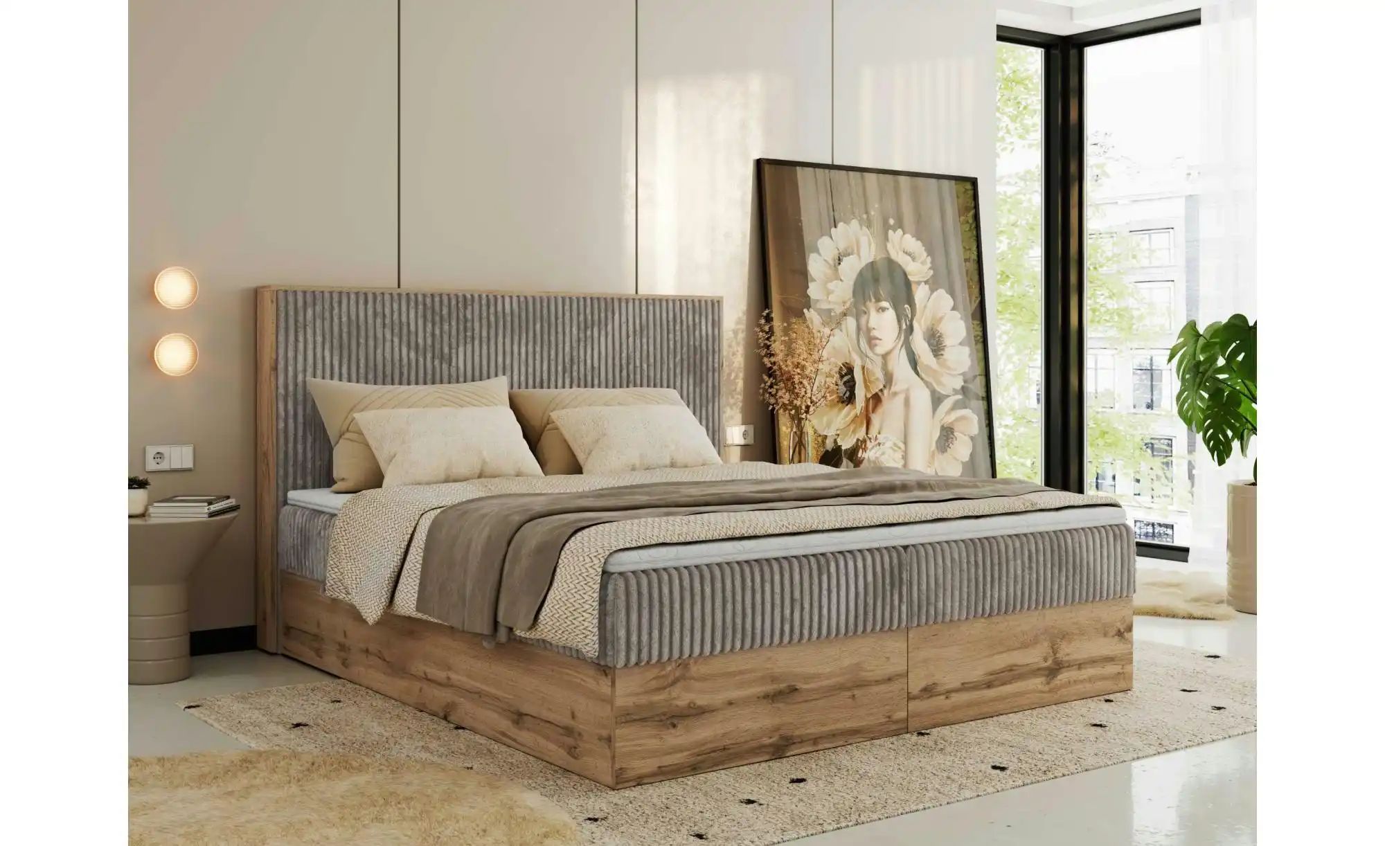 Boxbett mit Bettkasten Wood Classic ¦ braun ¦ Maße (cm): B: 184 H: 120 Bett günstig online kaufen