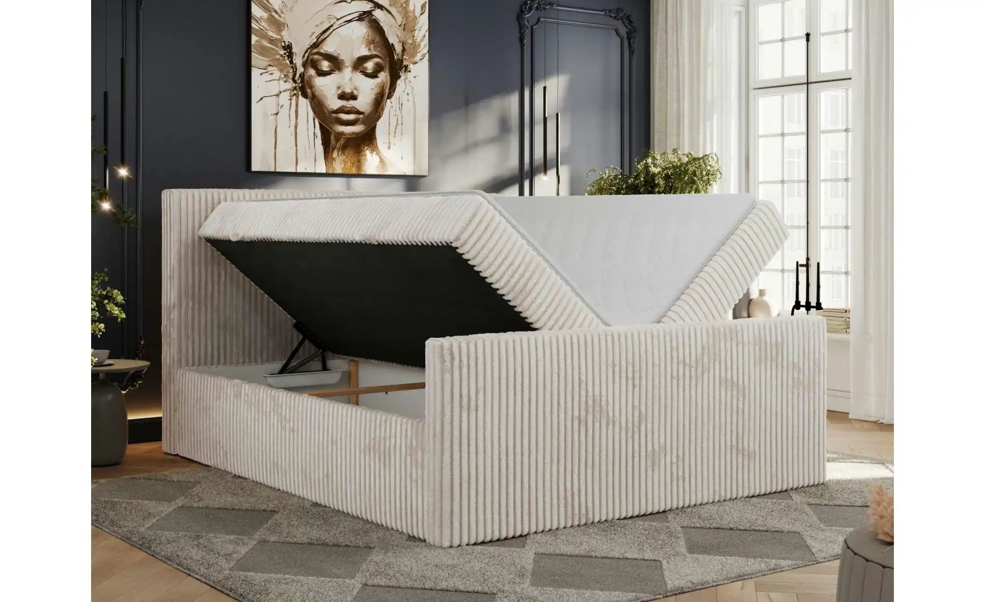 Thumbnail - Boxbett mit Bettkasten Tiliano Duo ¦ beige ¦ Maße (cm): B: 184 H: 119 Betten > Komfortbetten - Höffner