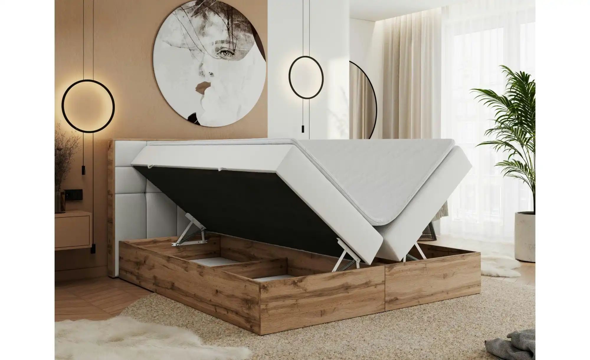 Boxbett mit Bettkasten Albero 1 ¦ weiß ¦ Maße (cm): B: 128 H: 104 Betten > günstig online kaufen