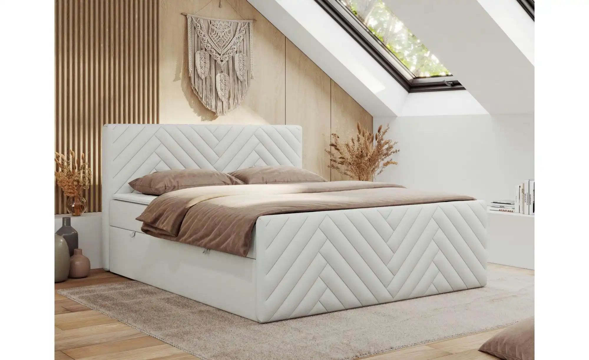Boxbett mit Bettkasten Paris Duo ¦ weiß ¦ Maße (cm): B: 141 H: 110 Betten > günstig online kaufen