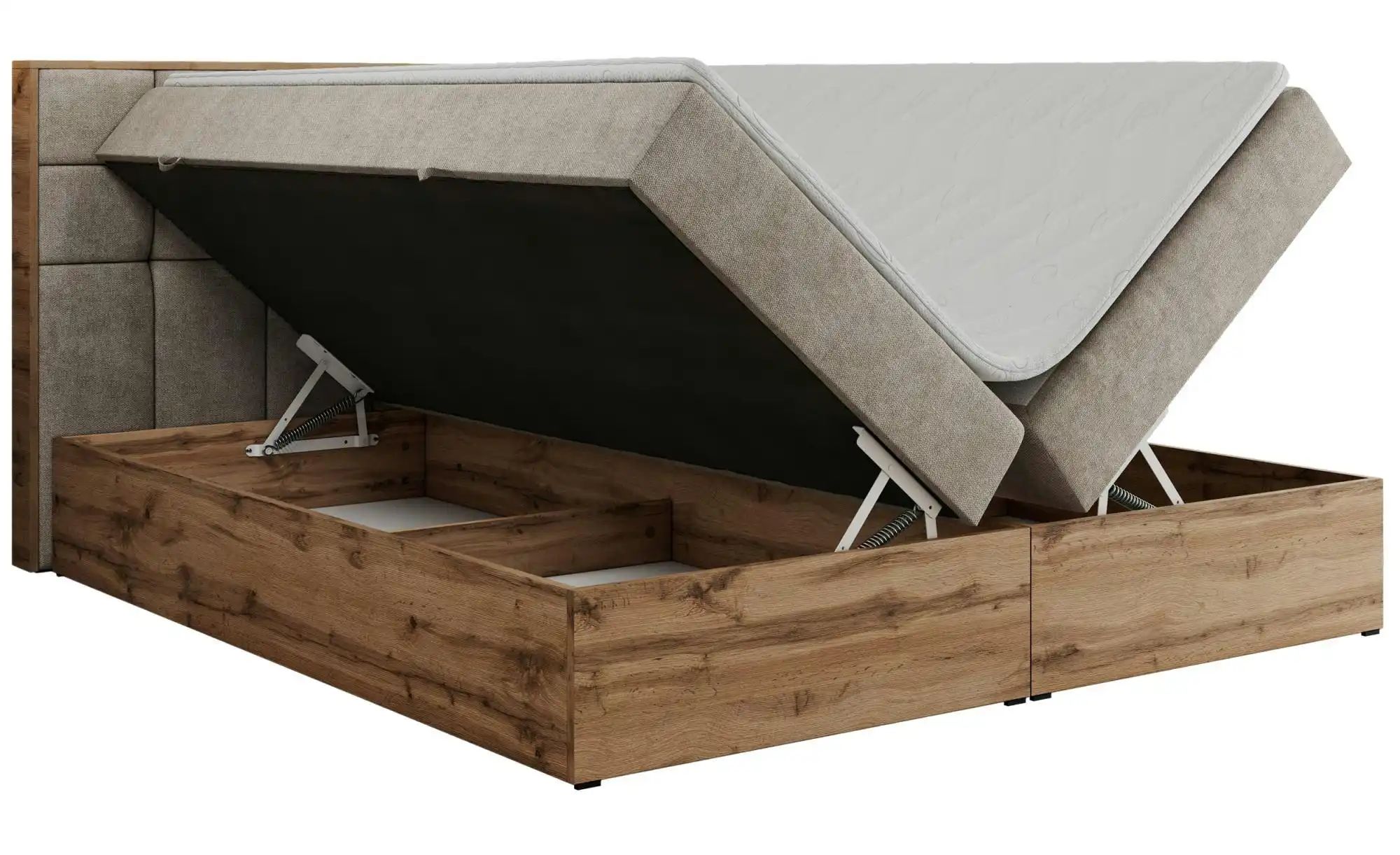Boxbett mit Bettkasten Albero 1 ¦ beige ¦ Maße (cm): B: 208 H: 104 Betten > günstig online kaufen