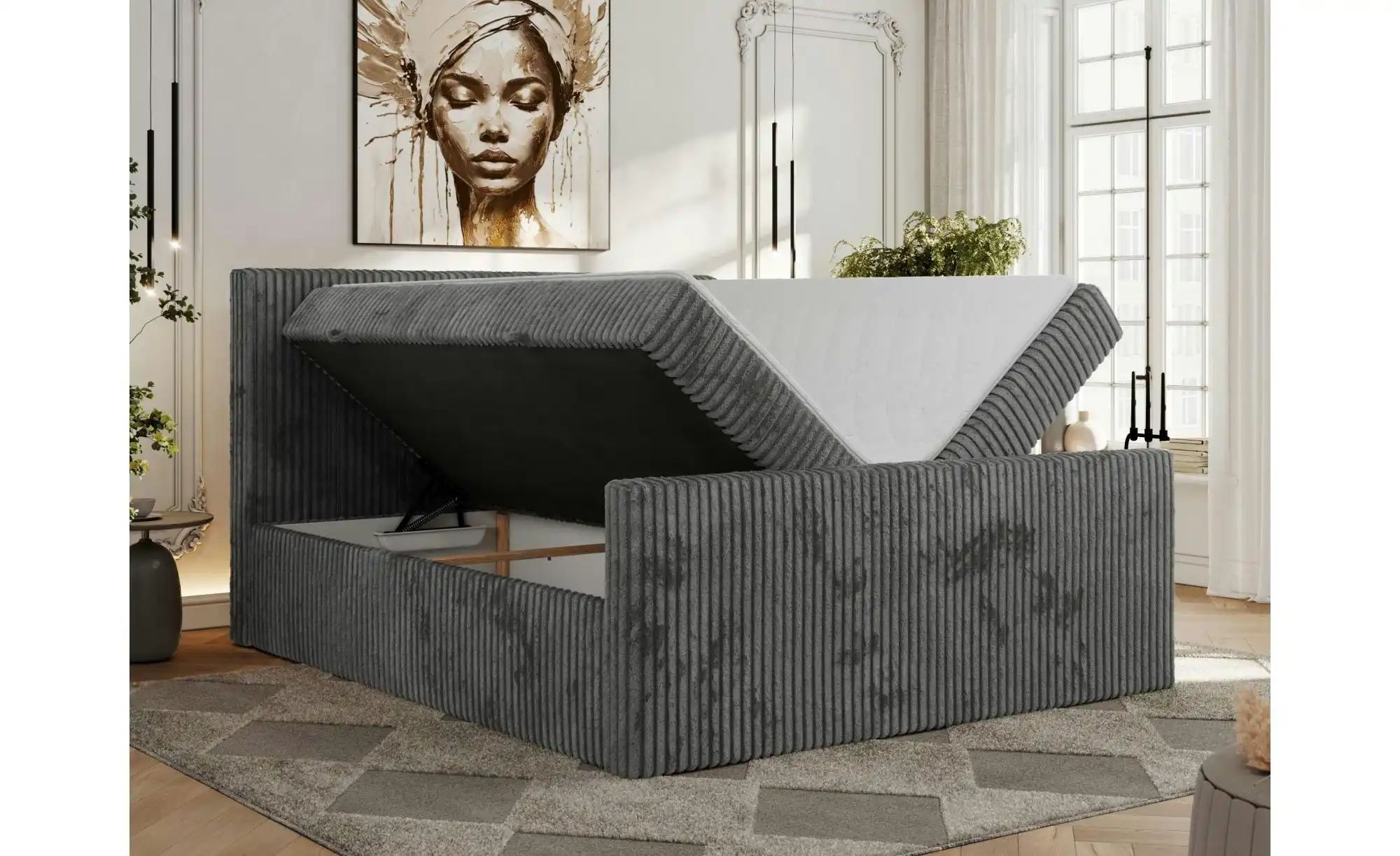 Boxbett mit Bettkasten Tiliano Duo ¦ grau ¦ Maße (cm): B: 164 H: 119 Betten günstig online kaufen