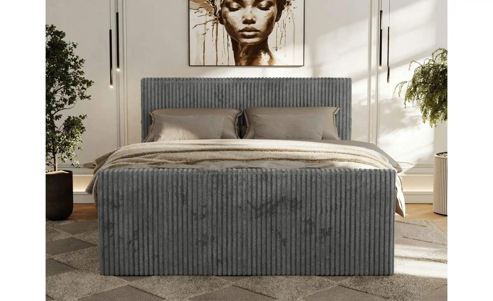 Thumbnail - Boxbett mit Bettkasten Tiliano Duo ¦ grau ¦ Maße (cm): B: 164 H: 119 Betten > Komfortbetten - Höffner