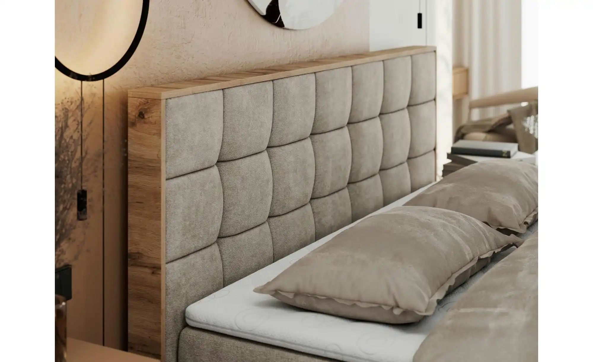 Thumbnail - Boxbett mit Bettkasten Albero 1 ¦ beige ¦ Maße (cm): B: 148 H: 104 Betten > Komfortbetten - Höffner