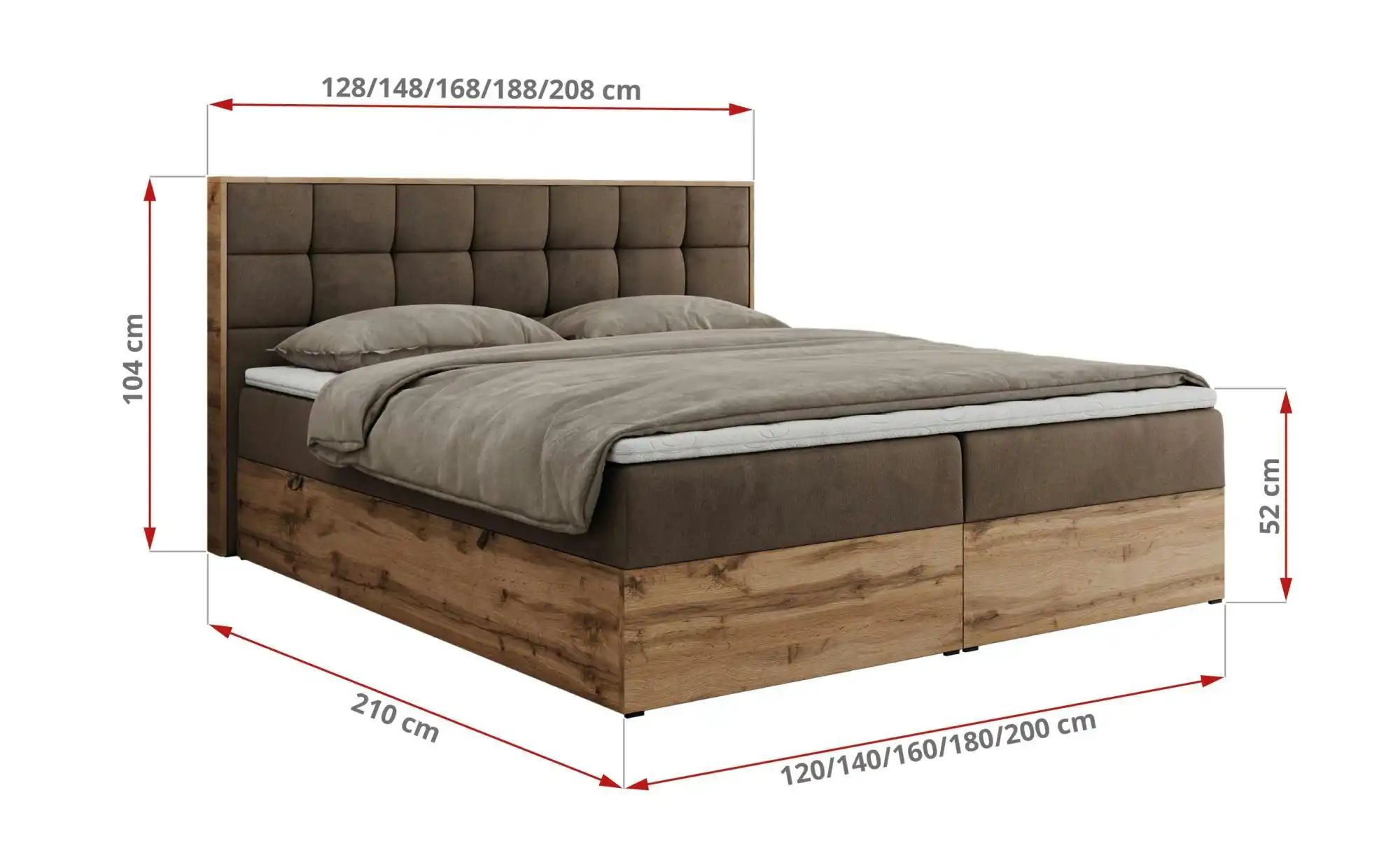 Boxbett mit Bettkasten Albero 1 ¦ braun ¦ Maße (cm): B: 168 H: 104 Betten > günstig online kaufen