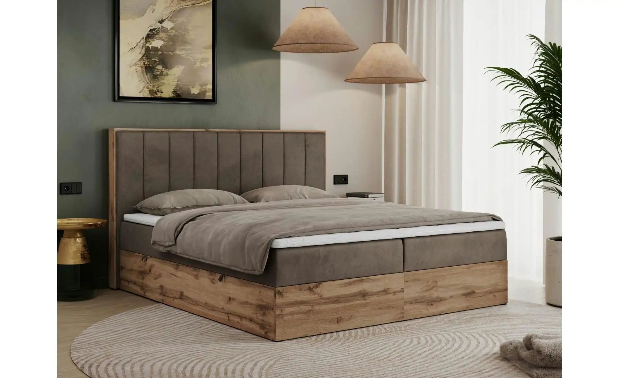 Boxbett mit Bettkasten Bellissimo ¦ braun ¦ Maße (cm): B: 148 H: 115 Betten günstig online kaufen