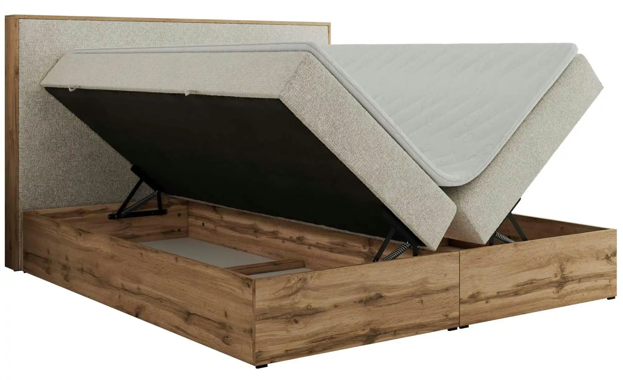 Boxbett mit Bettkasten Wood Classic ¦ creme ¦ Maße (cm): B: 204 H: 120 Bett günstig online kaufen