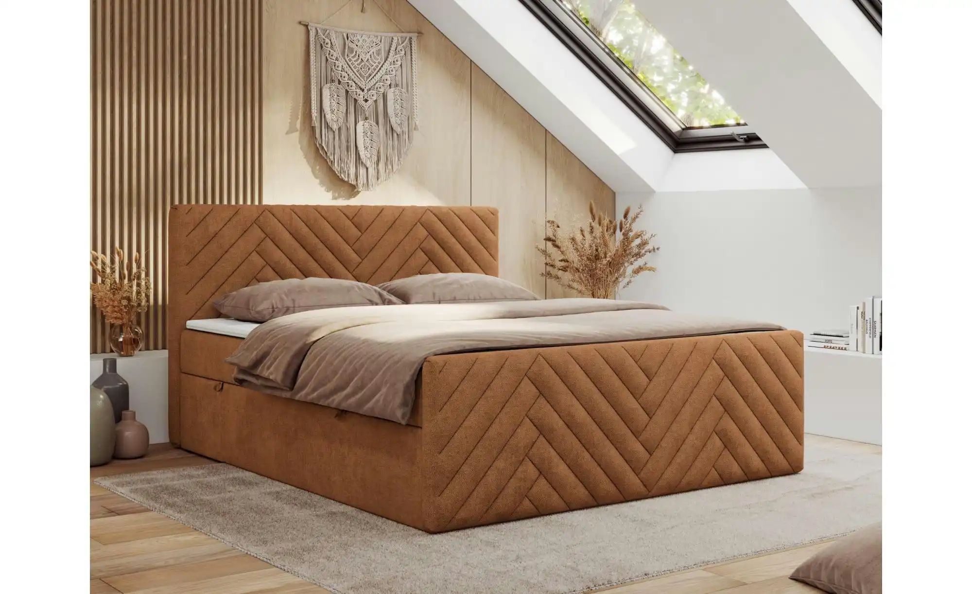Boxbett mit Bettkasten Paris Duo ¦ orange ¦ Maße (cm): B: 121 H: 110 Betten günstig online kaufen