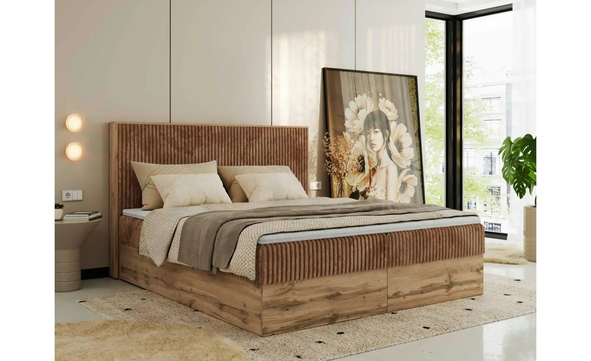 Thumbnail - Boxbett mit Bettkasten Wood Classic ¦ orange ¦ Maße (cm): B: 144 H: 120 Betten > Komfortbetten - Höffner