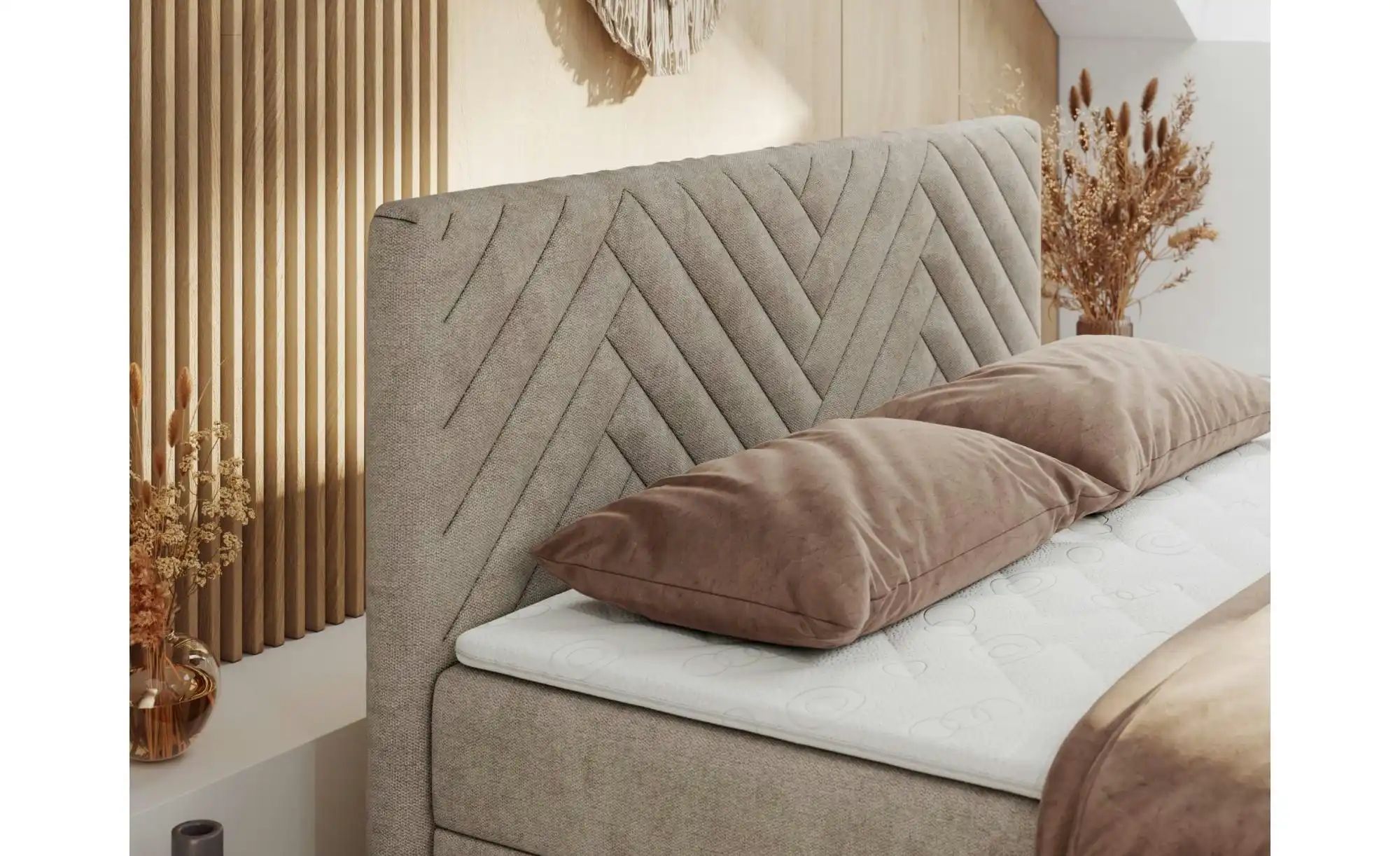 Thumbnail - Boxbett mit Bettkasten Paris Duo ¦ beige ¦ Maße (cm): B: 121 H: 110 Betten > Komfortbetten - Höffner
