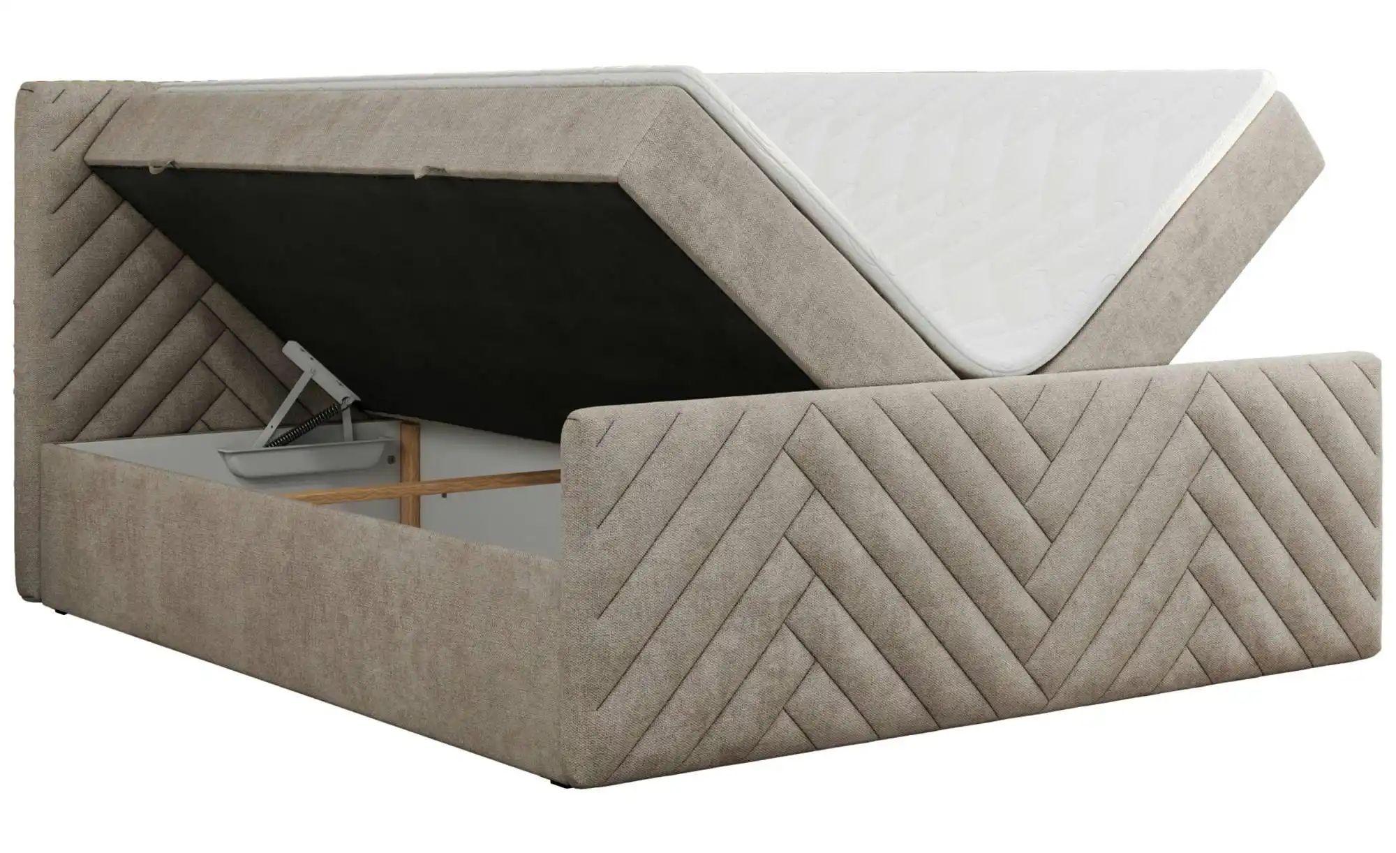 Thumbnail - Boxbett mit Bettkasten Paris Duo ¦ beige ¦ Maße (cm): B: 121 H: 110 Betten > Komfortbetten - Höffner