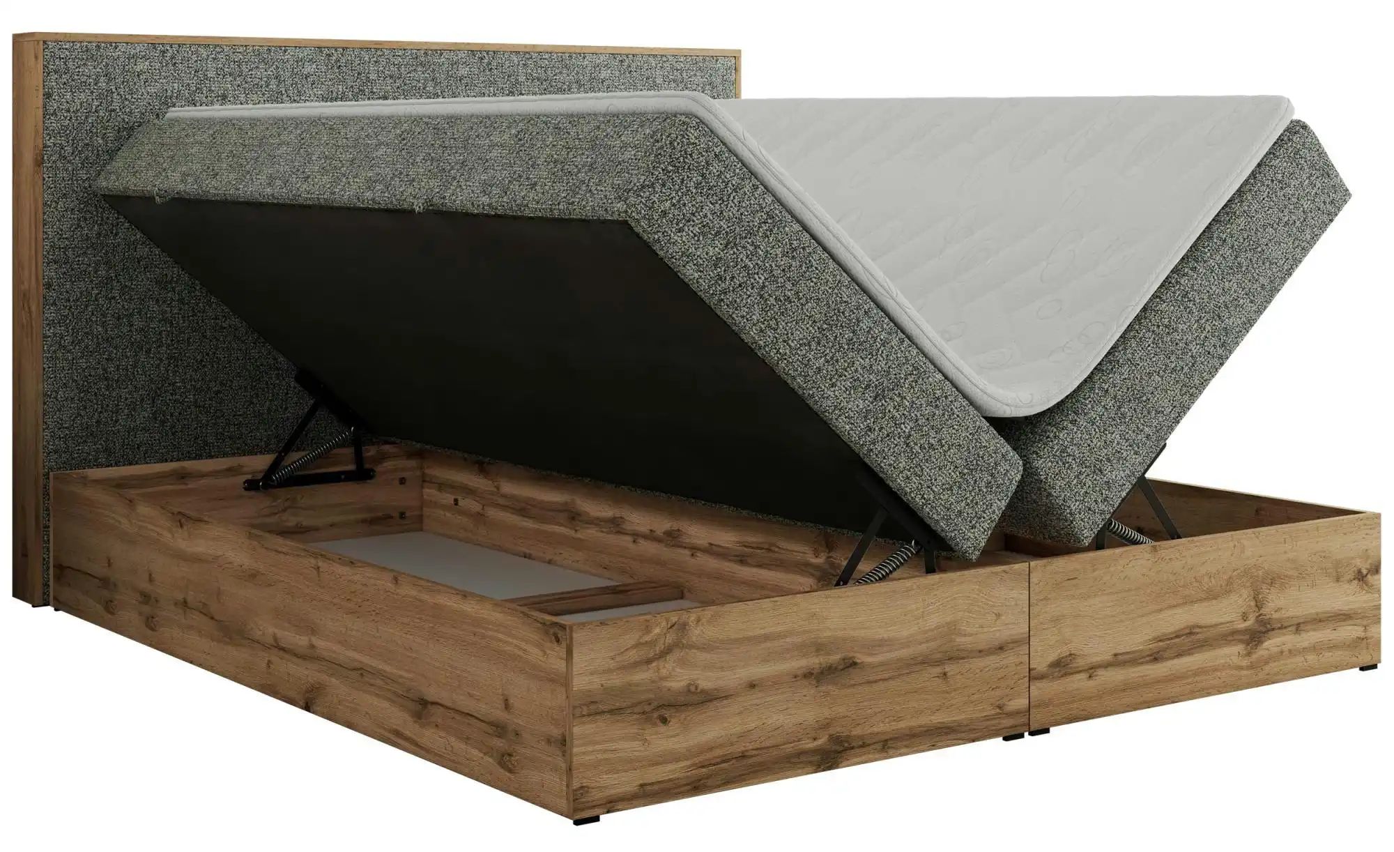 Boxbett mit Bettkasten Wood Classic ¦ grau ¦ Maße (cm): B: 204 H: 120 Bette günstig online kaufen