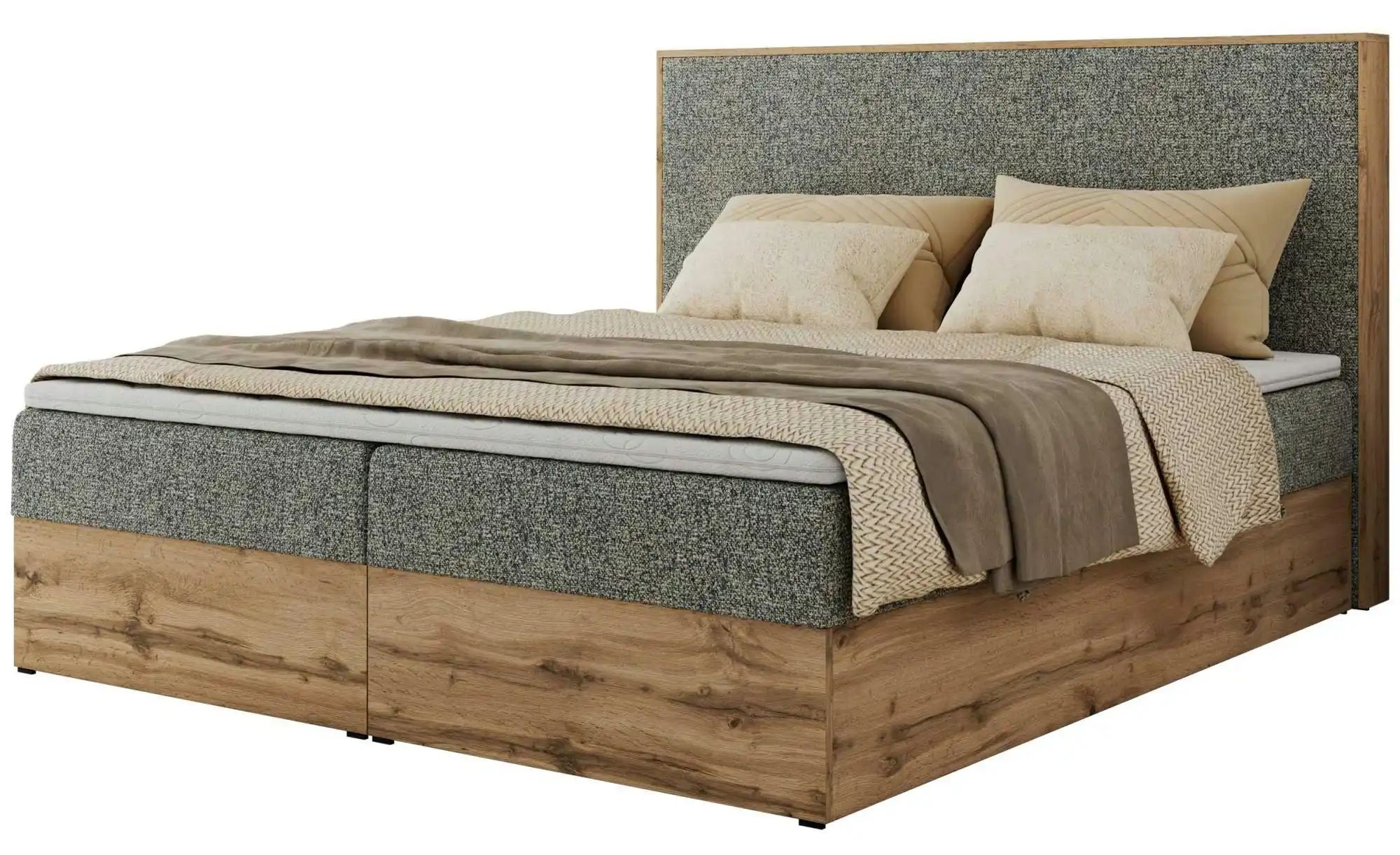 Boxbett mit Bettkasten Wood Classic ¦ grau ¦ Maße (cm): B: 204 H: 120 Bette günstig online kaufen