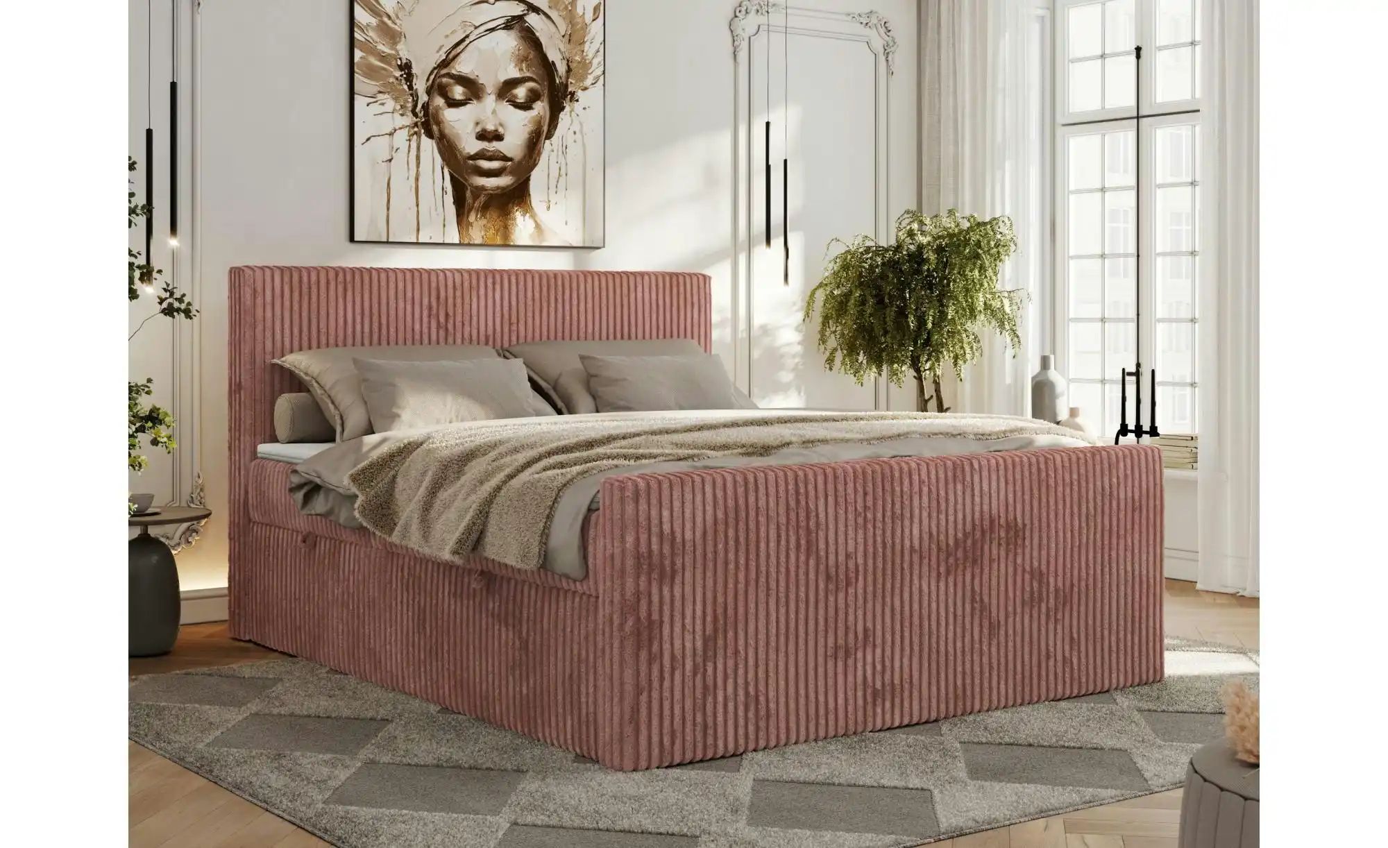 Boxbett mit Bettkasten Tiliano Duo ¦ rosa/pink ¦ Maße (cm): B: 184 H: 119 B günstig online kaufen