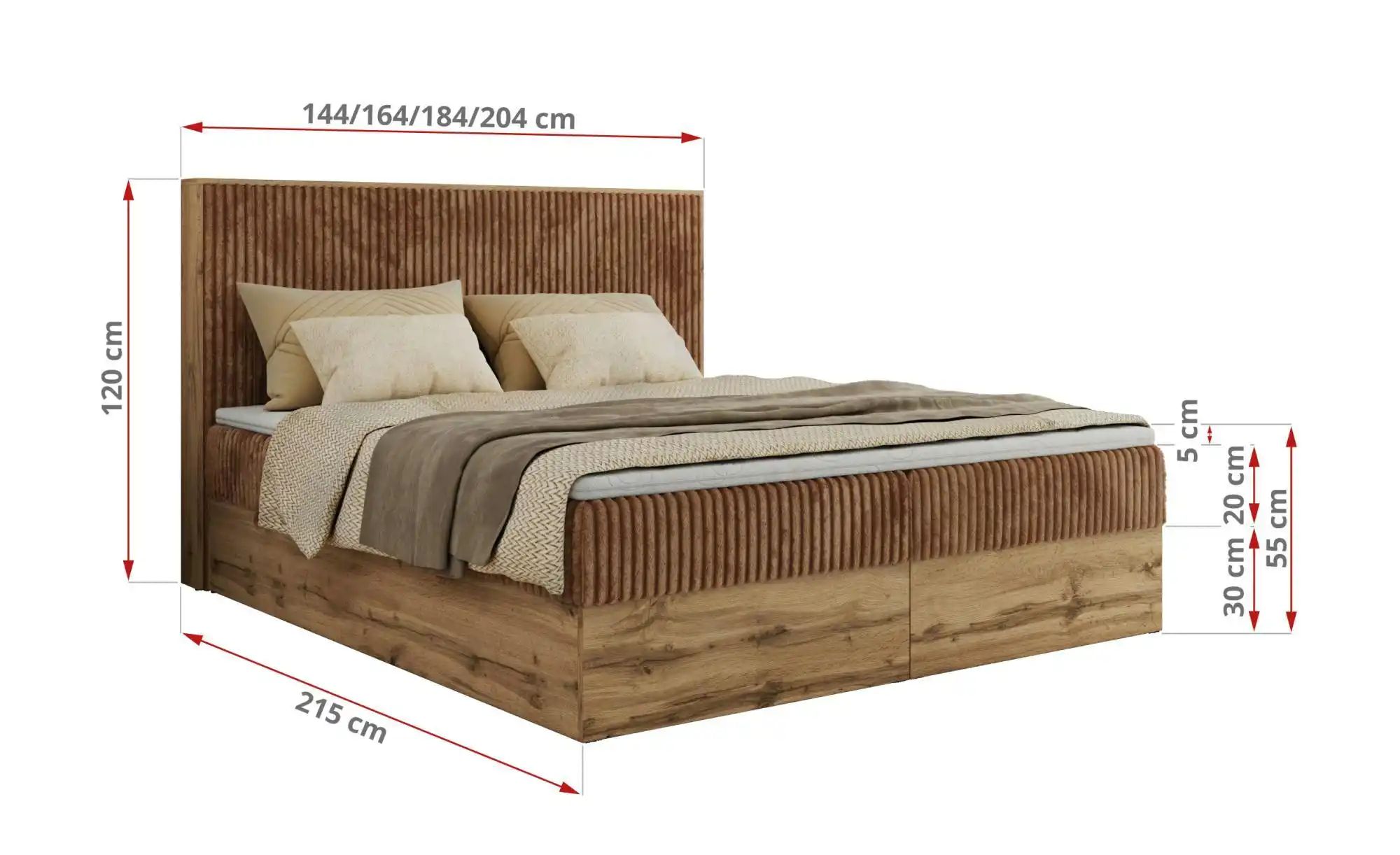 Boxbett mit Bettkasten Wood Classic ¦ orange ¦ Maße (cm): B: 184 H: 120 Bet günstig online kaufen