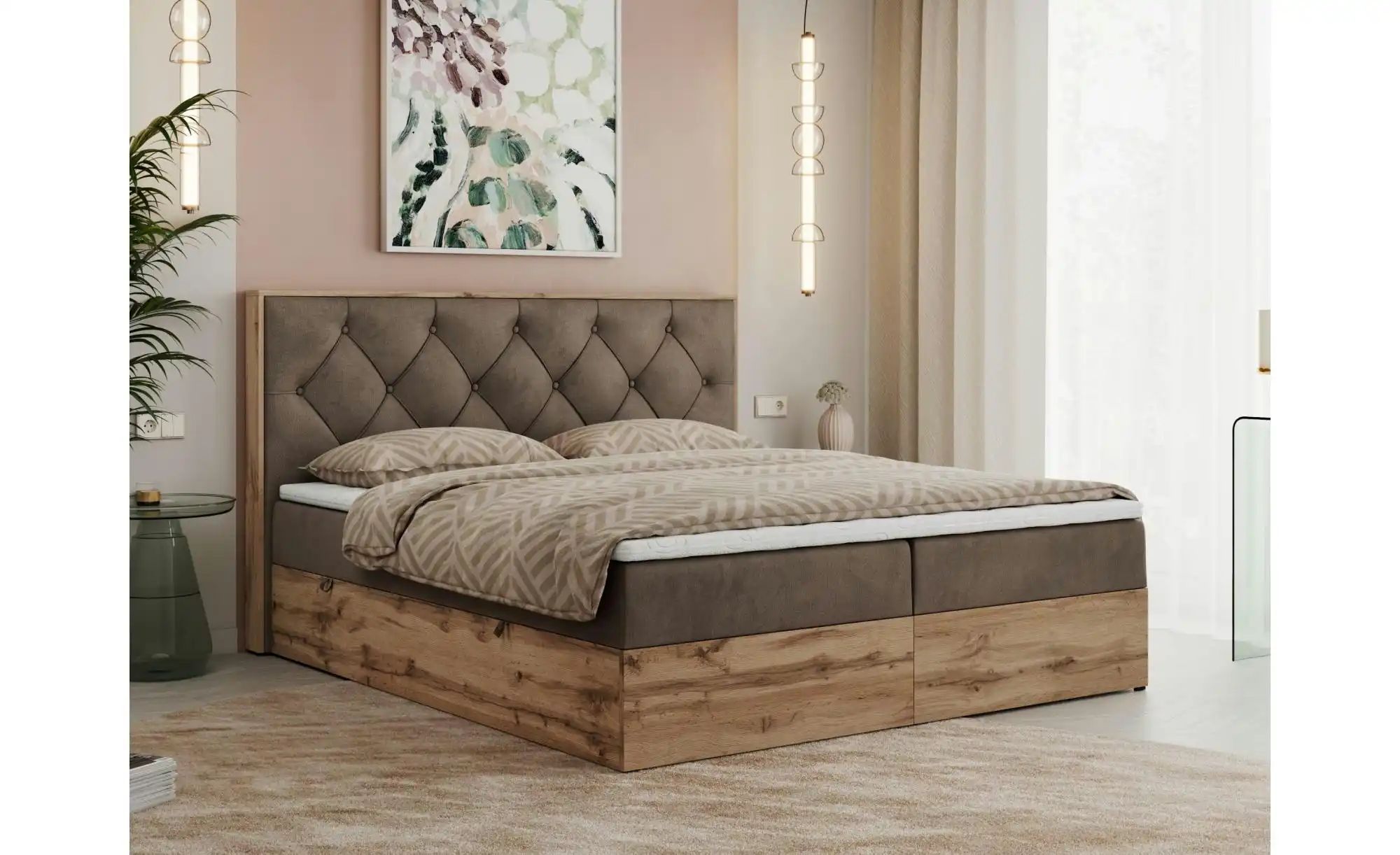 Thumbnail - Boxbett mit Bettkasten Veneto ¦ braun ¦ Maße (cm): B: 148 H: 115 Betten > Komfortbetten - Höffner
