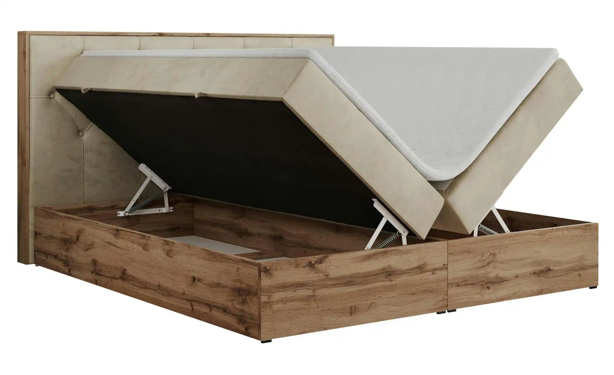 Boxbett mit Bettkasten Veneto ¦ beige ¦ Maße (cm): B: 188 H: 115 Betten > K günstig online kaufen