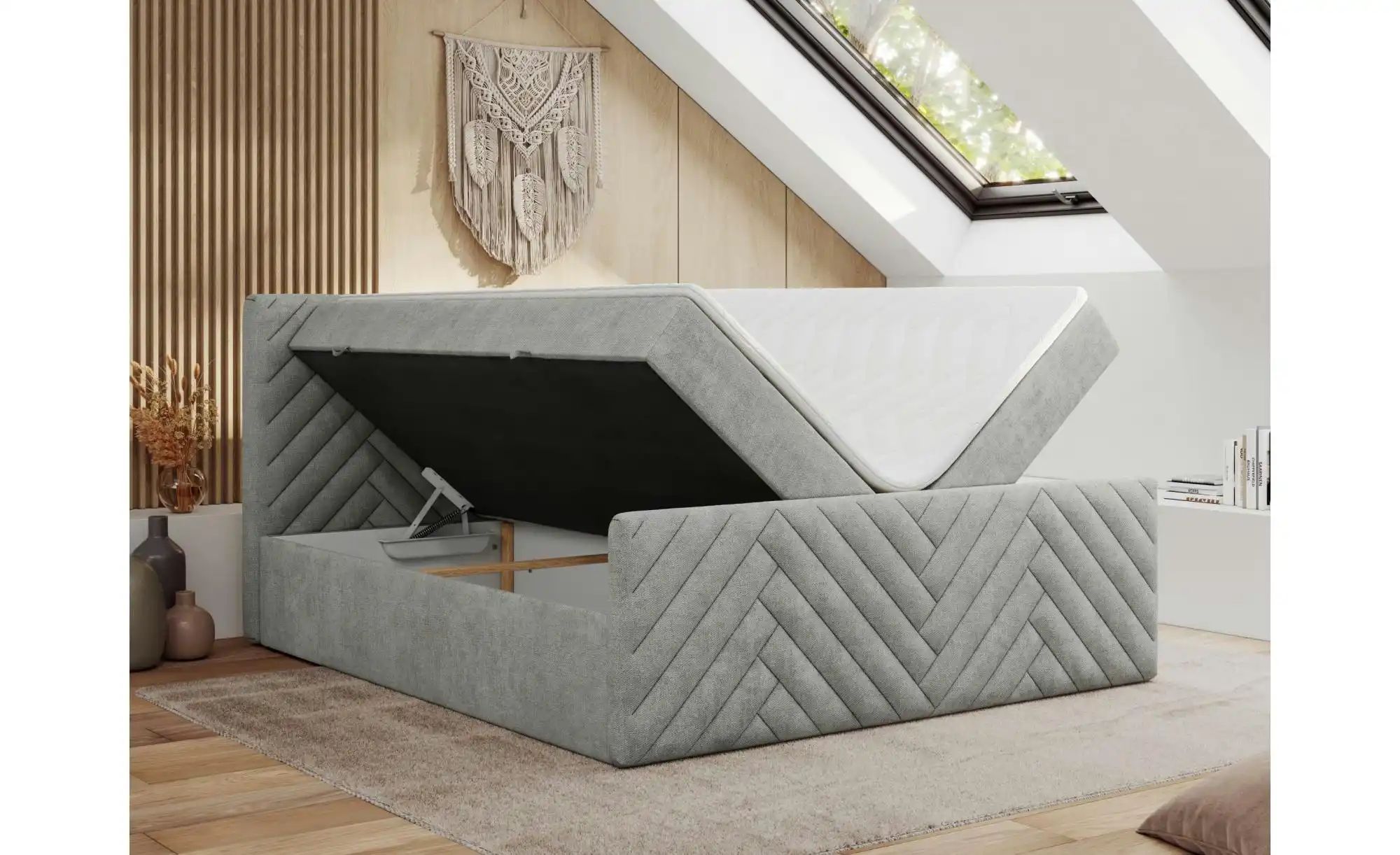 Boxbett mit Bettkasten Paris Duo ¦ grau ¦ Maße (cm): B: 181 H: 110 Betten > günstig online kaufen