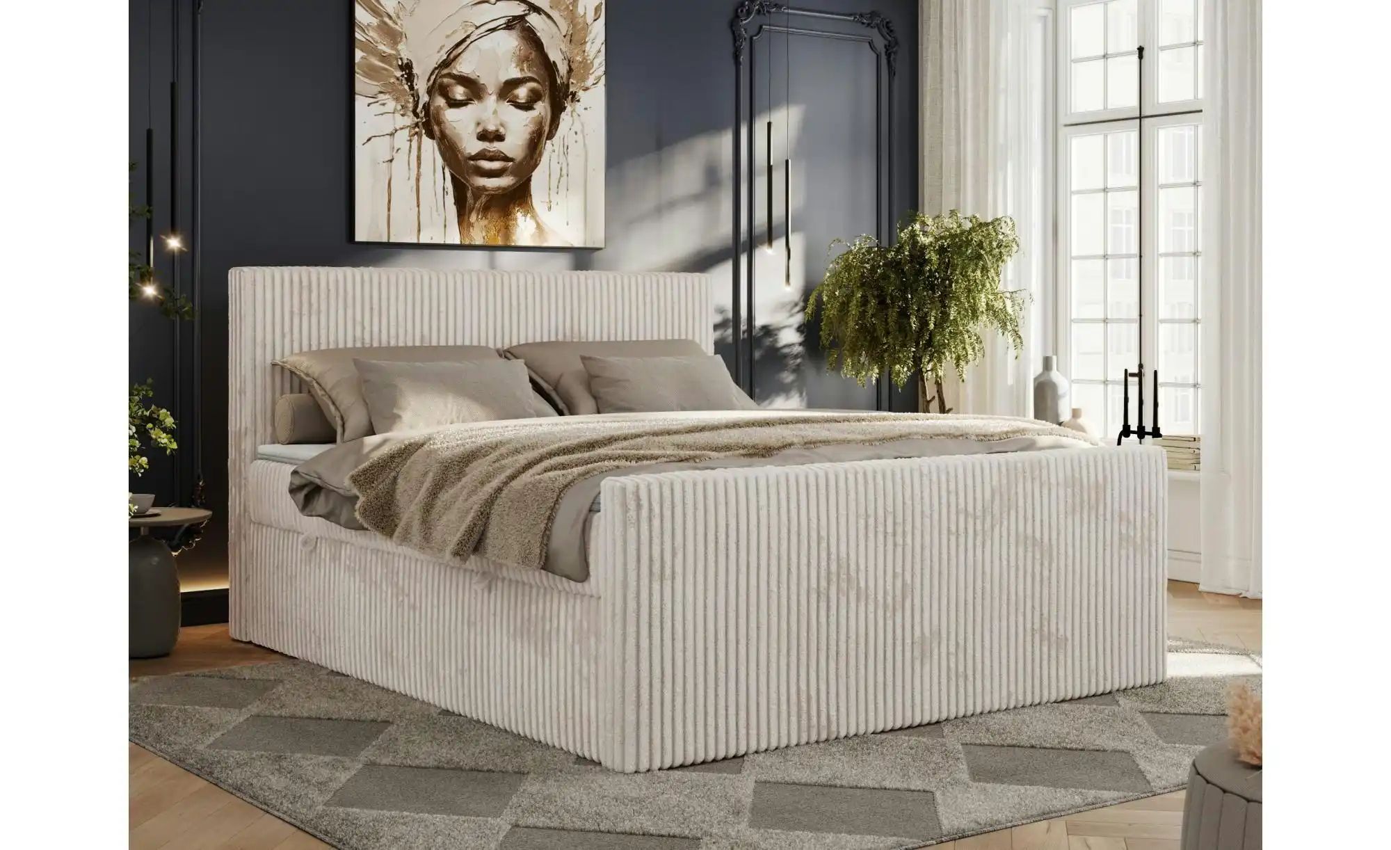 Boxbett mit Bettkasten Tiliano Duo ¦ beige ¦ Maße (cm): B: 184 H: 119 Bette günstig online kaufen