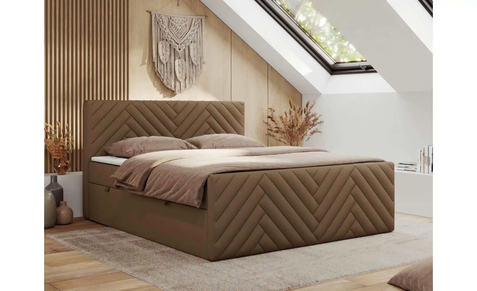 Boxbett mit Bettkasten Paris Duo ¦ braun ¦ Maße (cm): B: 141 H: 110 Betten günstig online kaufen