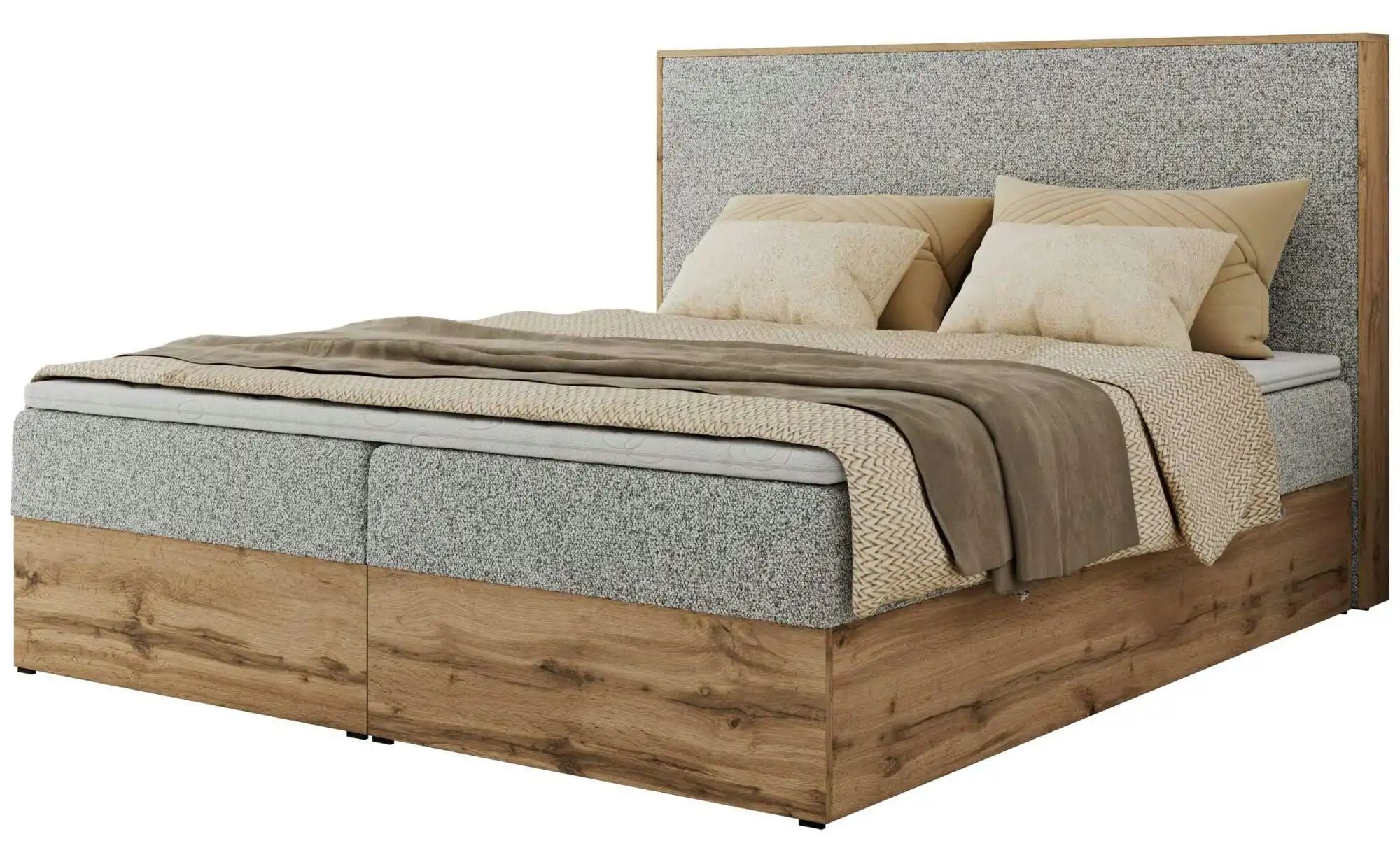 Boxbett mit Bettkasten Wood Classic ¦ grau ¦ Maße (cm): B: 204 H: 120 Bette günstig online kaufen