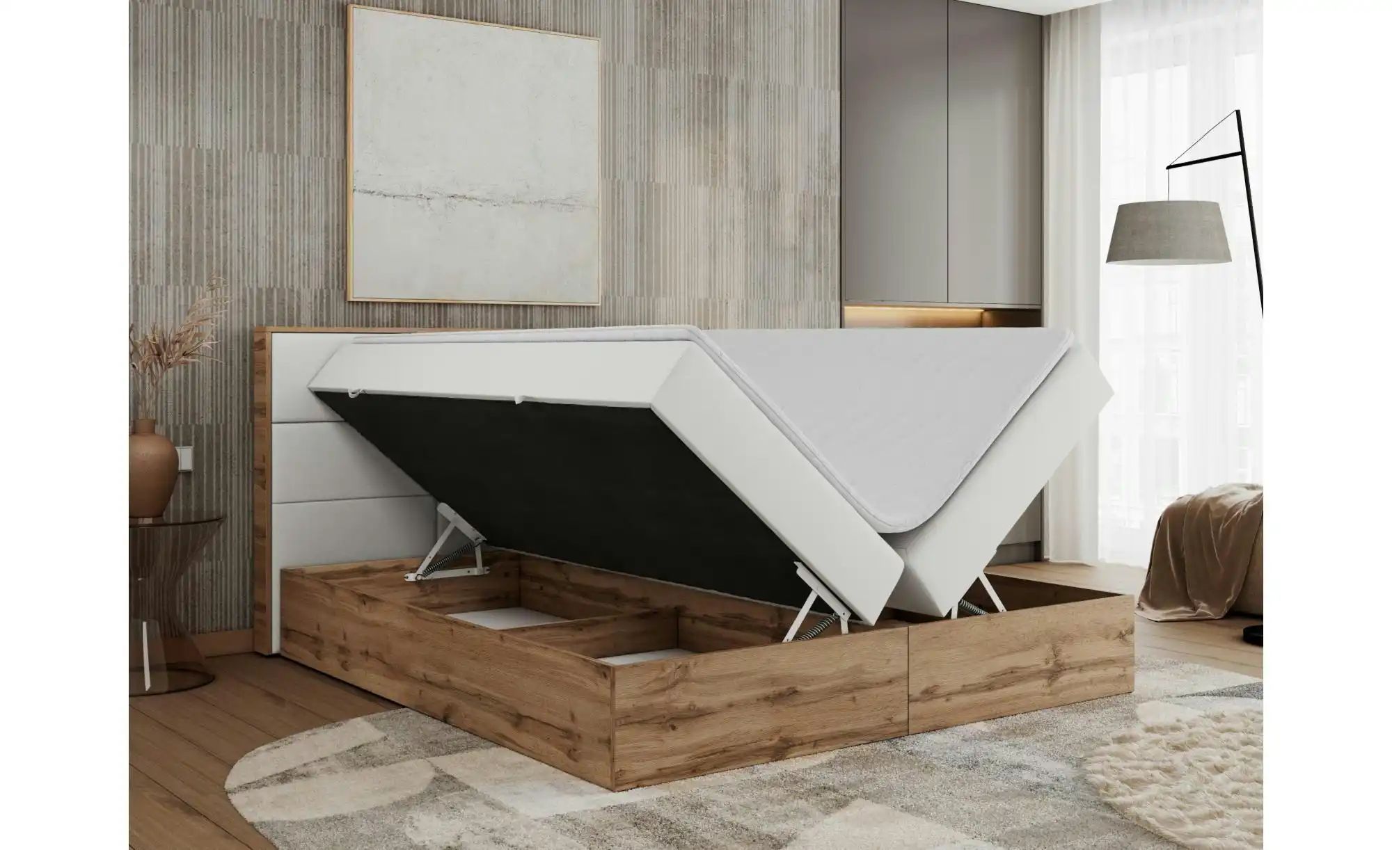 Thumbnail - Boxbett mit Bettkasten Albero 2 ¦ weiß ¦ Maße (cm): B: 128 H: 104 Betten > Komfortbetten - Höffner