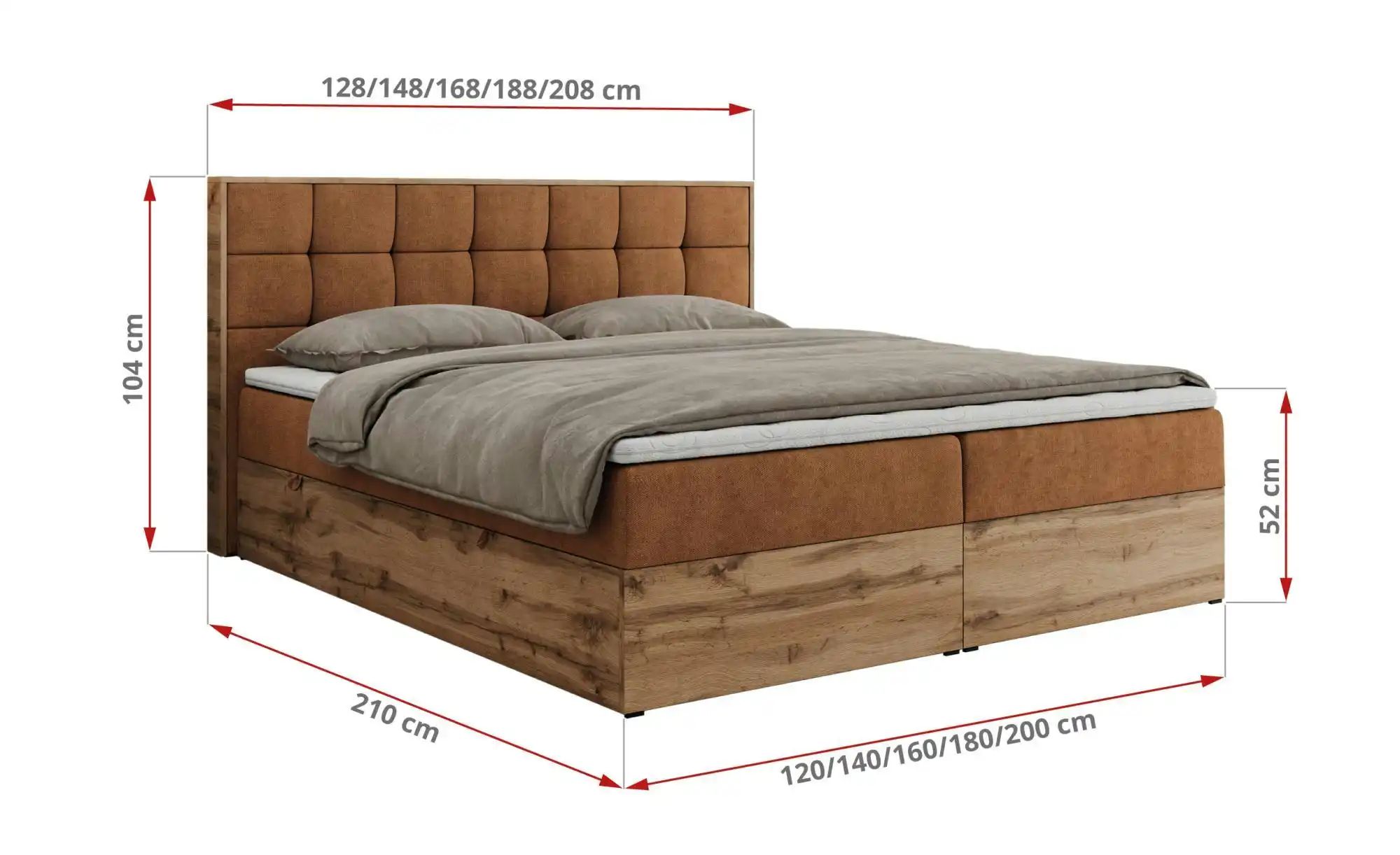 Thumbnail - Boxbett mit Bettkasten Albero 1 ¦ orange ¦ Maße (cm): B: 168 H: 104 Betten > Komfortbetten - Höffner
