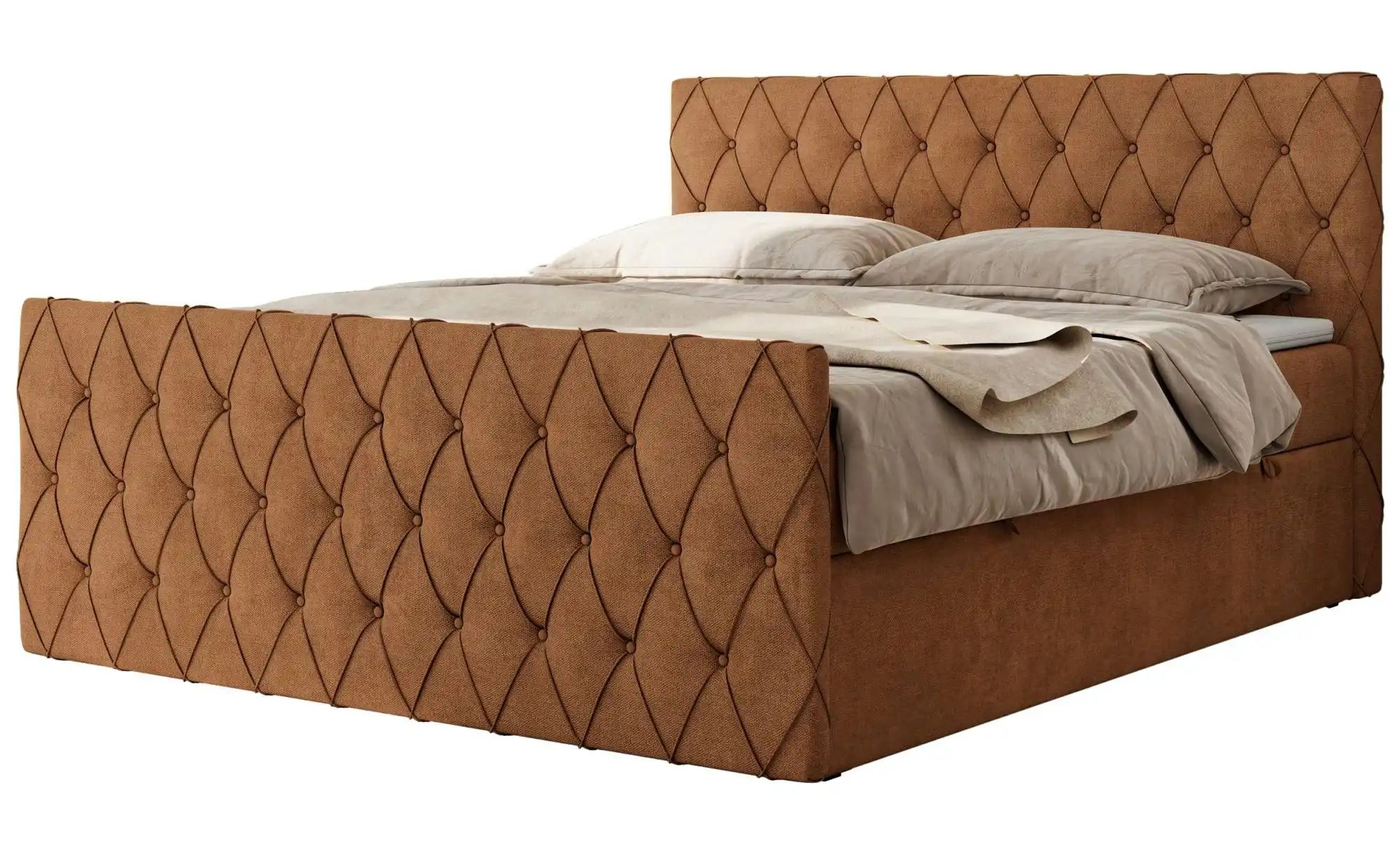 Boxspringbett mit Bettkasten Miren Duo ¦ orange ¦ Maße (cm): B: 181 H: 110 günstig online kaufen