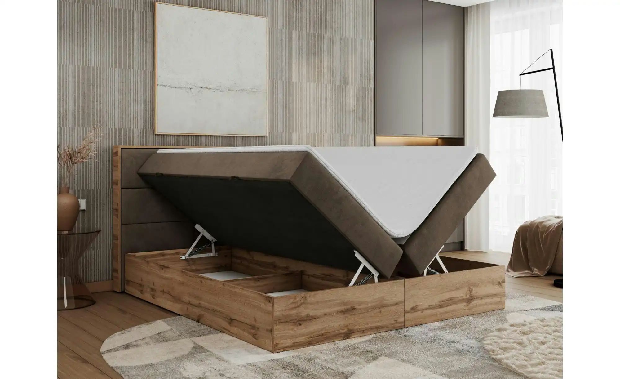 Boxbett mit Bettkasten Albero 2 ¦ braun ¦ Maße (cm): B: 168 H: 104 Betten > günstig online kaufen