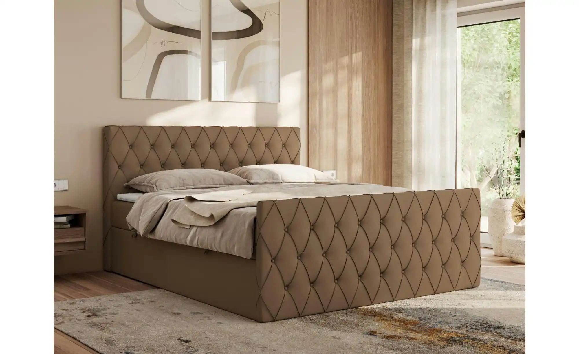 Thumbnail - Boxbett mit Bettkasten Miren Duo ¦ braun ¦ Maße (cm): B: 201 H: 110 Betten > Komfortbetten - Höffner