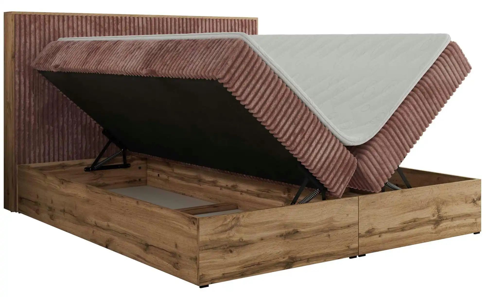 Boxbett mit Bettkasten Wood Classic ¦ rosa/pink ¦ Maße (cm): B: 204 H: 120 günstig online kaufen