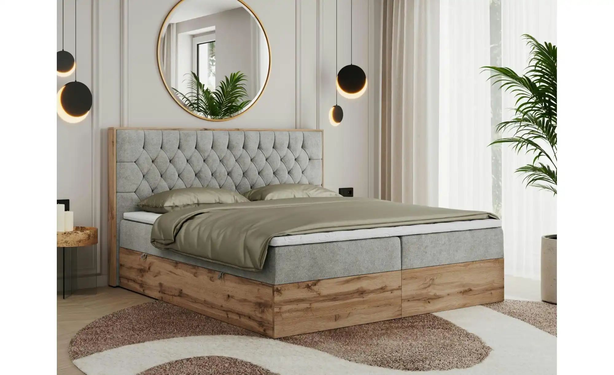 Boxbett mit Bettkasten Amore ¦ grau ¦ Maße (cm): B: 168 H: 115 Betten > Kom günstig online kaufen