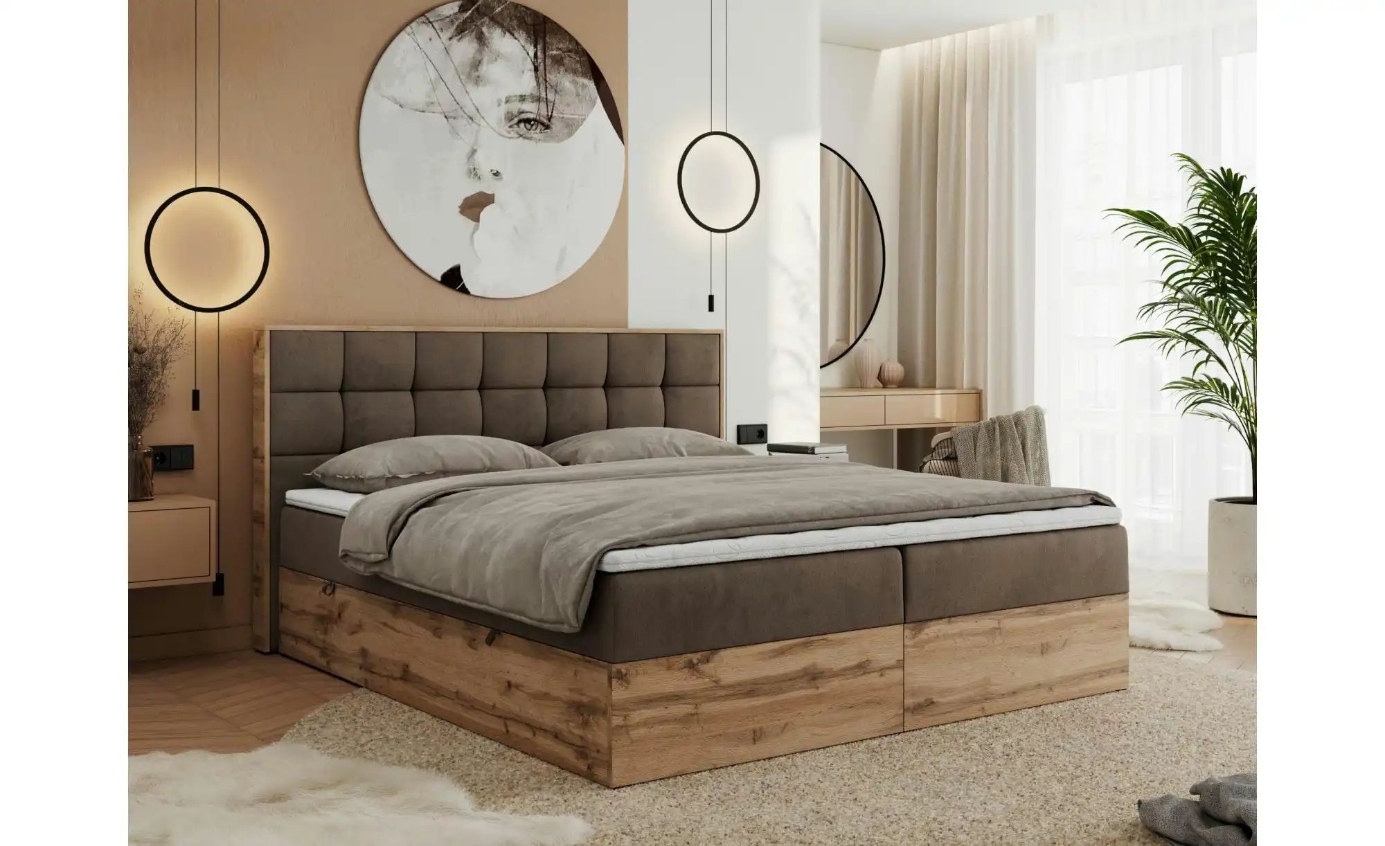 Boxbett mit Bettkasten Albero 1 ¦ braun ¦ Maße (cm): B: 168 H: 104 Betten > günstig online kaufen