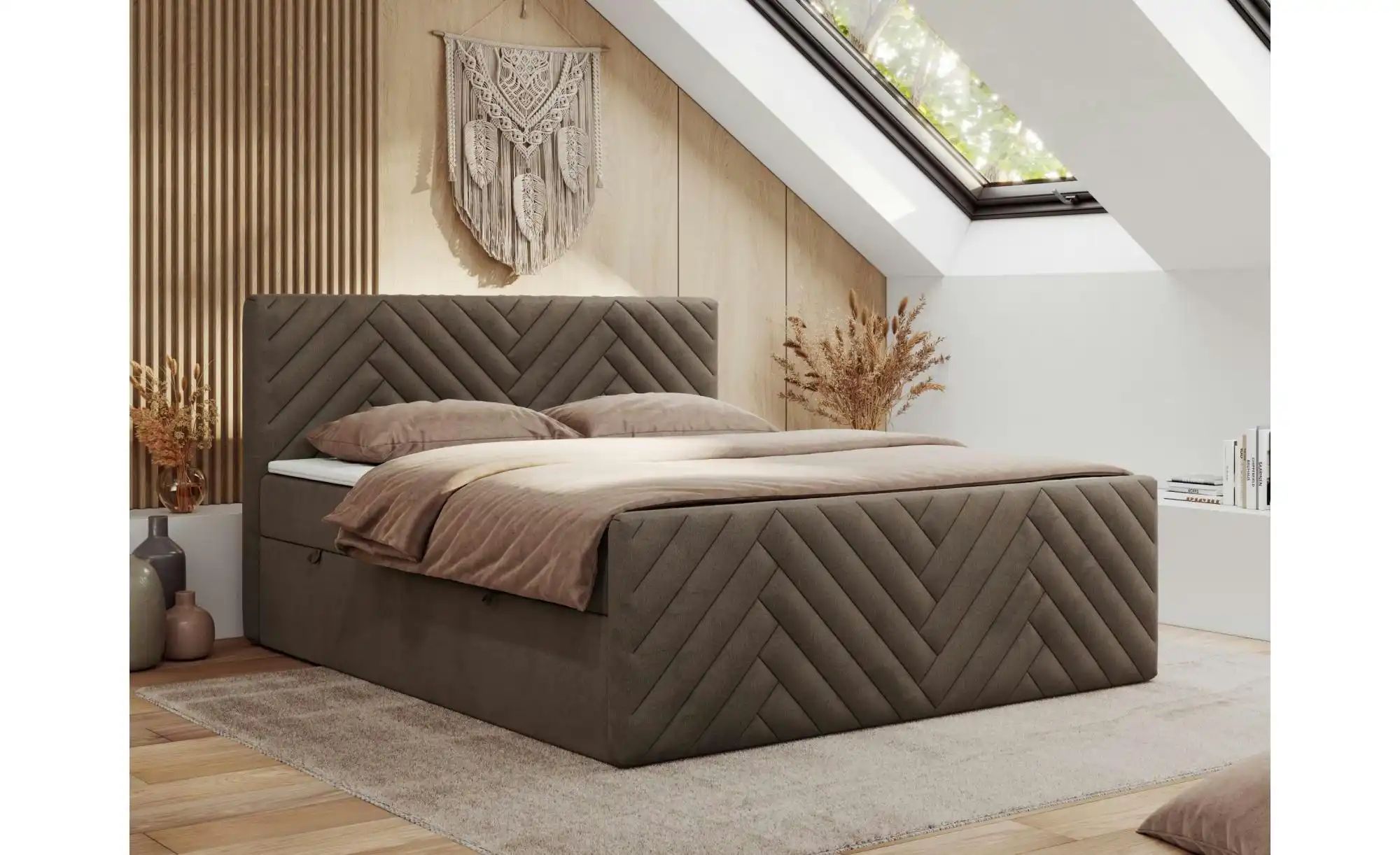 Thumbnail - Boxbett mit Bettkasten Paris Duo ¦ braun ¦ Maße (cm): B: 161 H: 110 Betten > Komfortbetten - Höffner