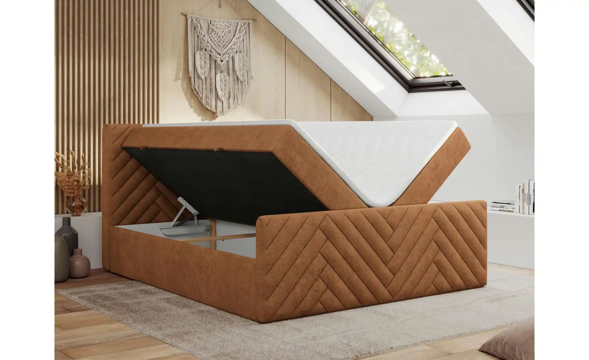 Boxbett mit Bettkasten Paris Duo ¦ orange ¦ Maße (cm): B: 181 H: 110 Betten günstig online kaufen