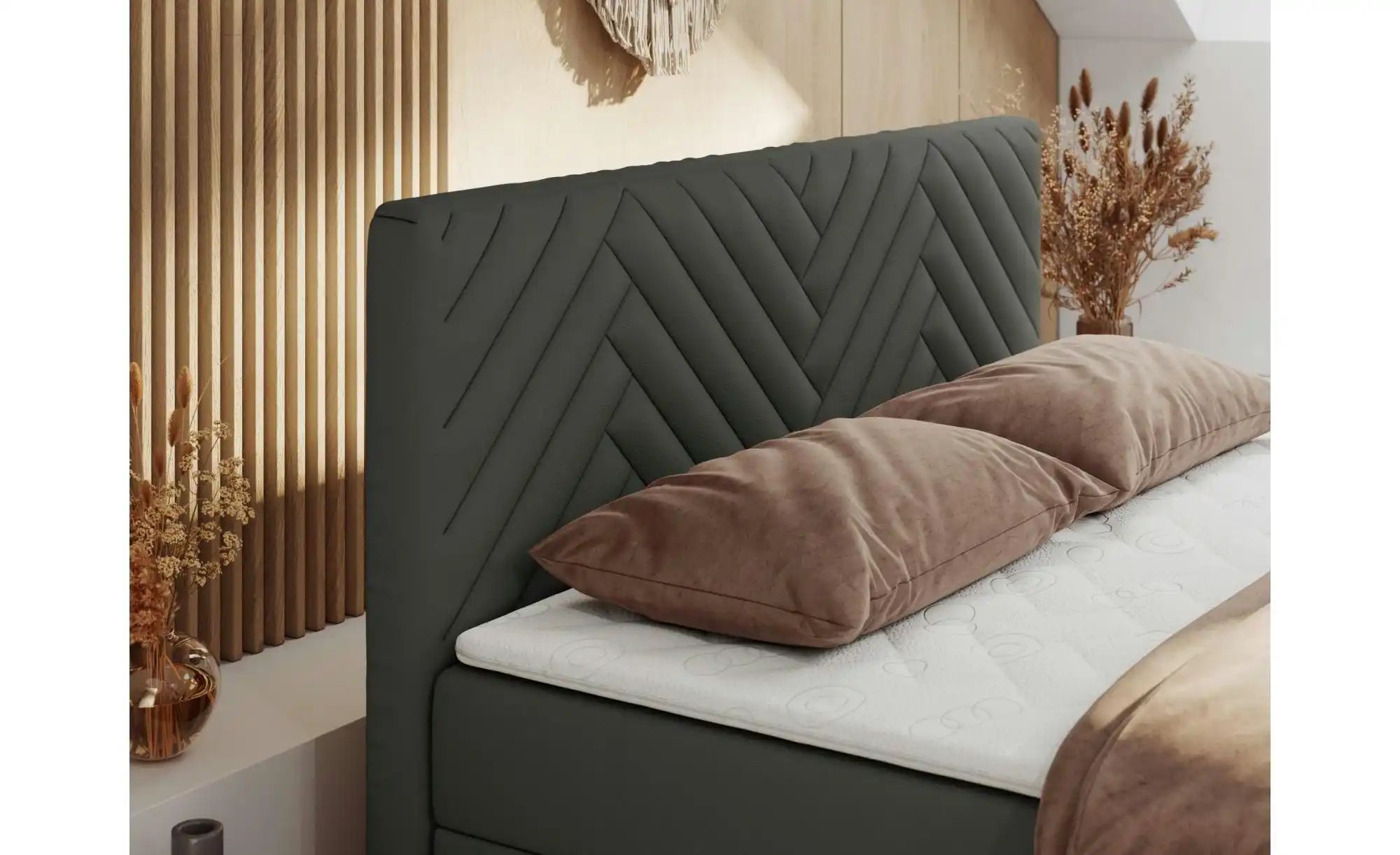 Thumbnail - Boxbett mit Bettkasten Paris Duo ¦ grau ¦ Maße (cm): B: 121 H: 110 Betten > Komfortbetten - Höffner