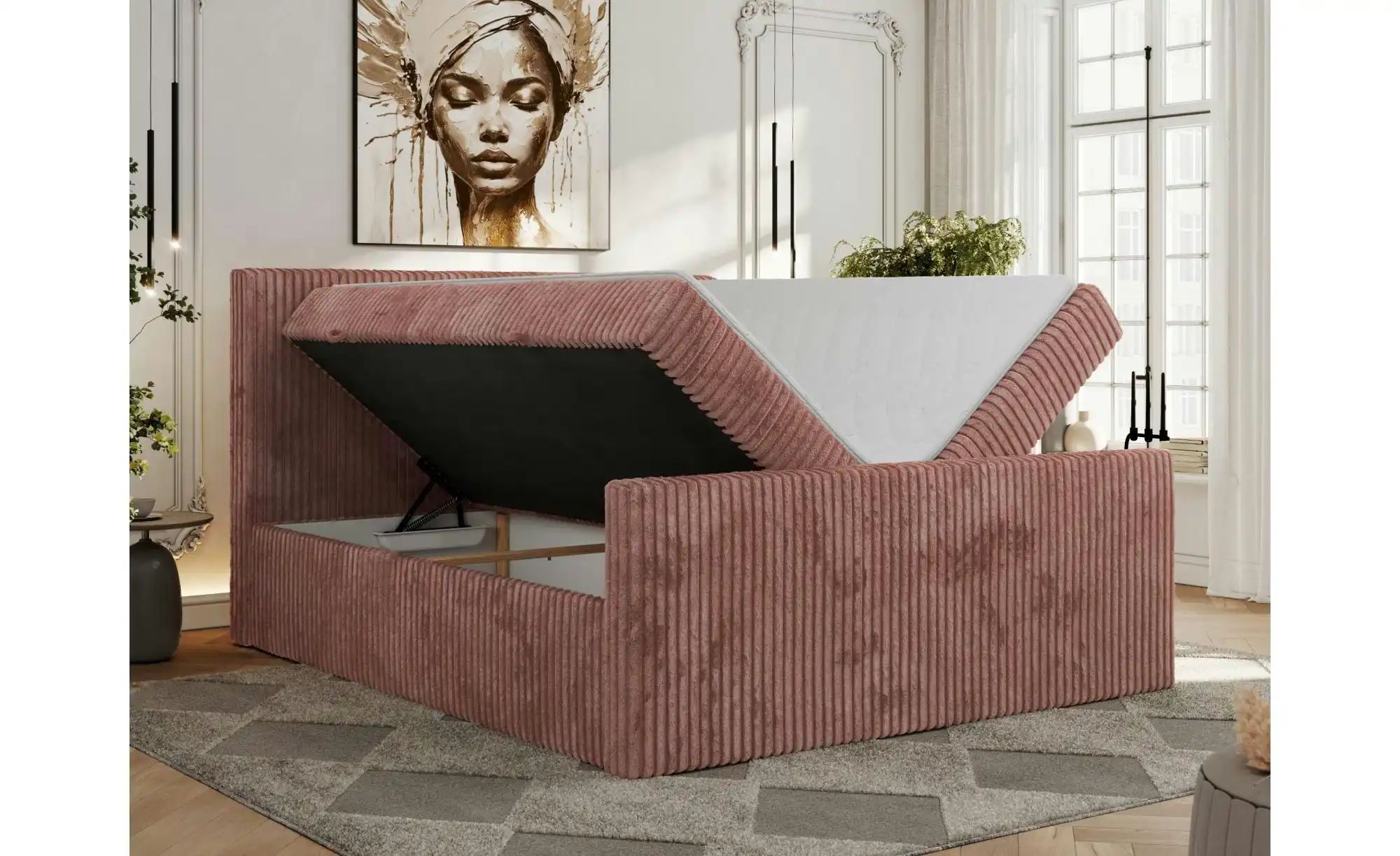 Thumbnail - Boxbett mit Bettkasten Tiliano Duo ¦ rosa/pink ¦ Maße (cm): B: 184 H: 119 Betten > Komfortbetten - Höffner