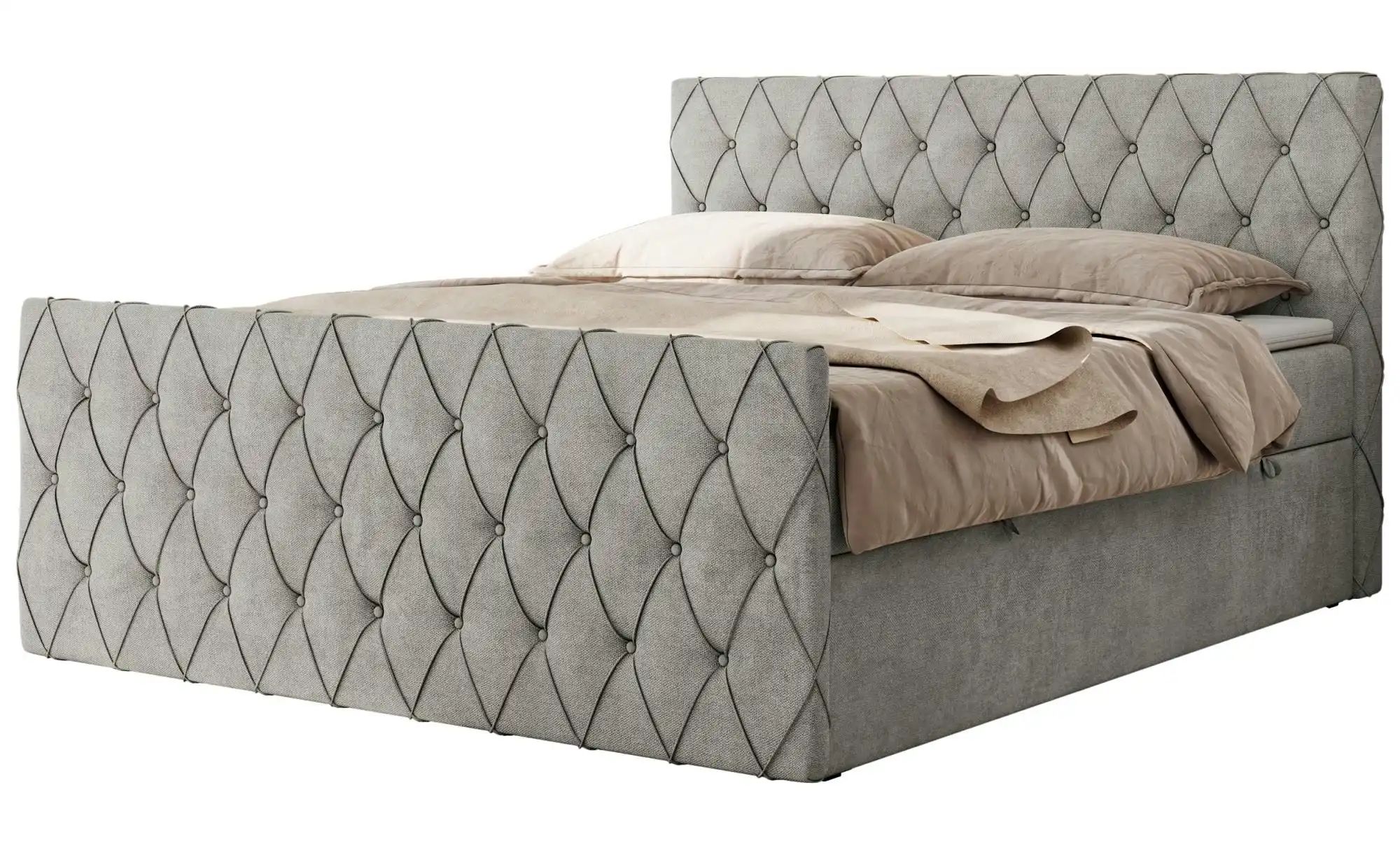 Boxspringbett mit Bettkasten Miren Duo ¦ grau ¦ Maße (cm): B: 121 H: 110 Be günstig online kaufen