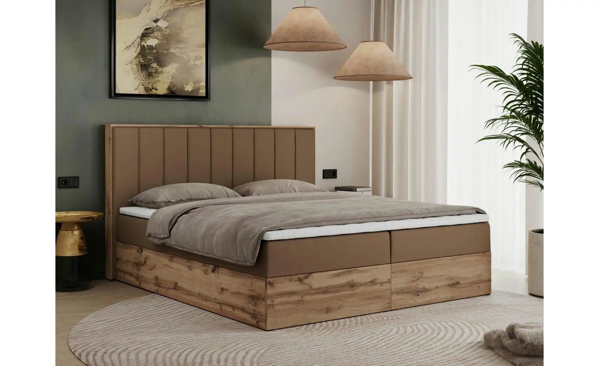 Boxbett mit Bettkasten Bellissimo ¦ braun ¦ Maße (cm): B: 188 H: 115 Betten günstig online kaufen