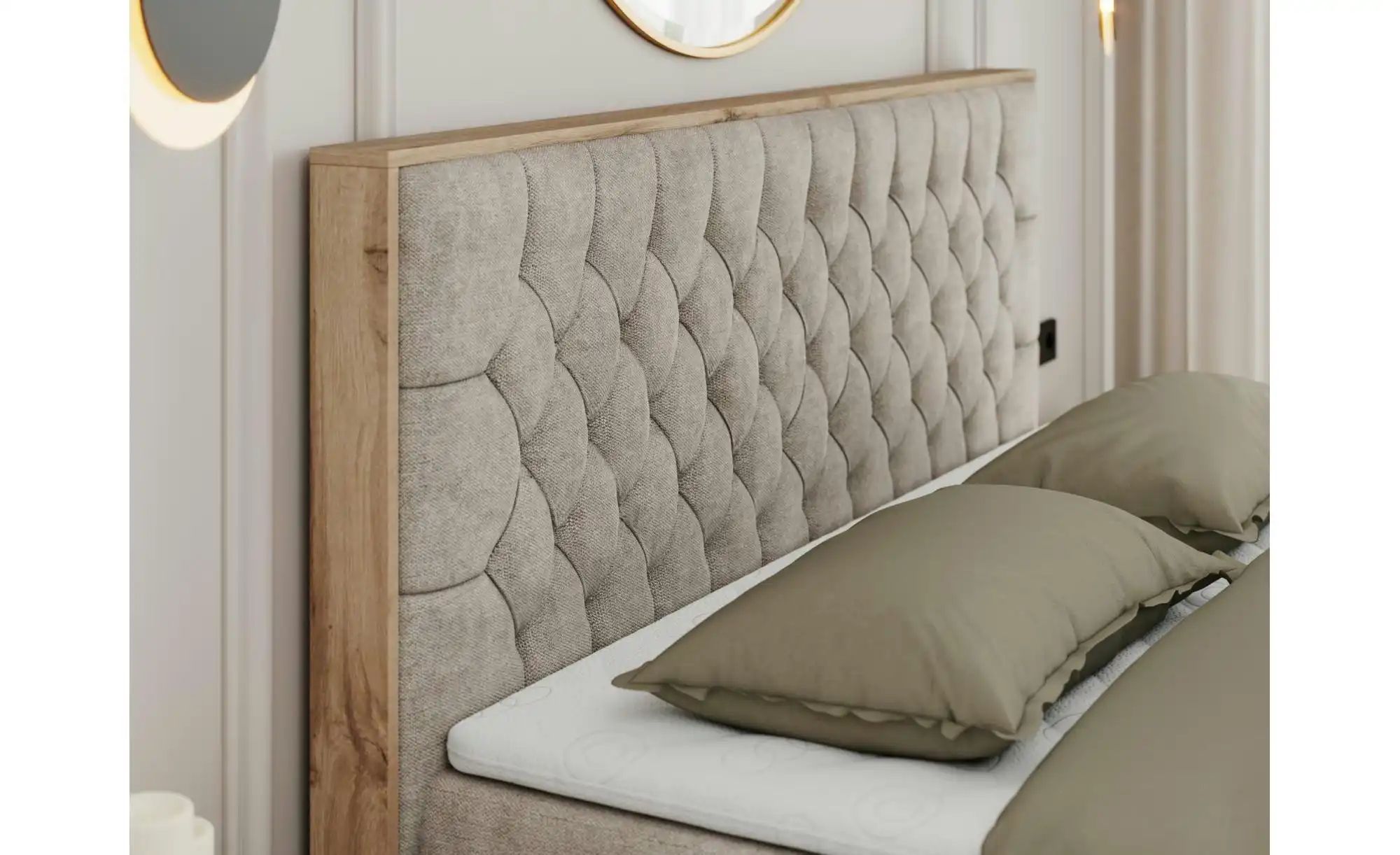 Thumbnail - Boxbett mit Bettkasten Amore ¦ beige ¦ Maße (cm): B: 208 H: 115 Betten > Komfortbetten - Höffner