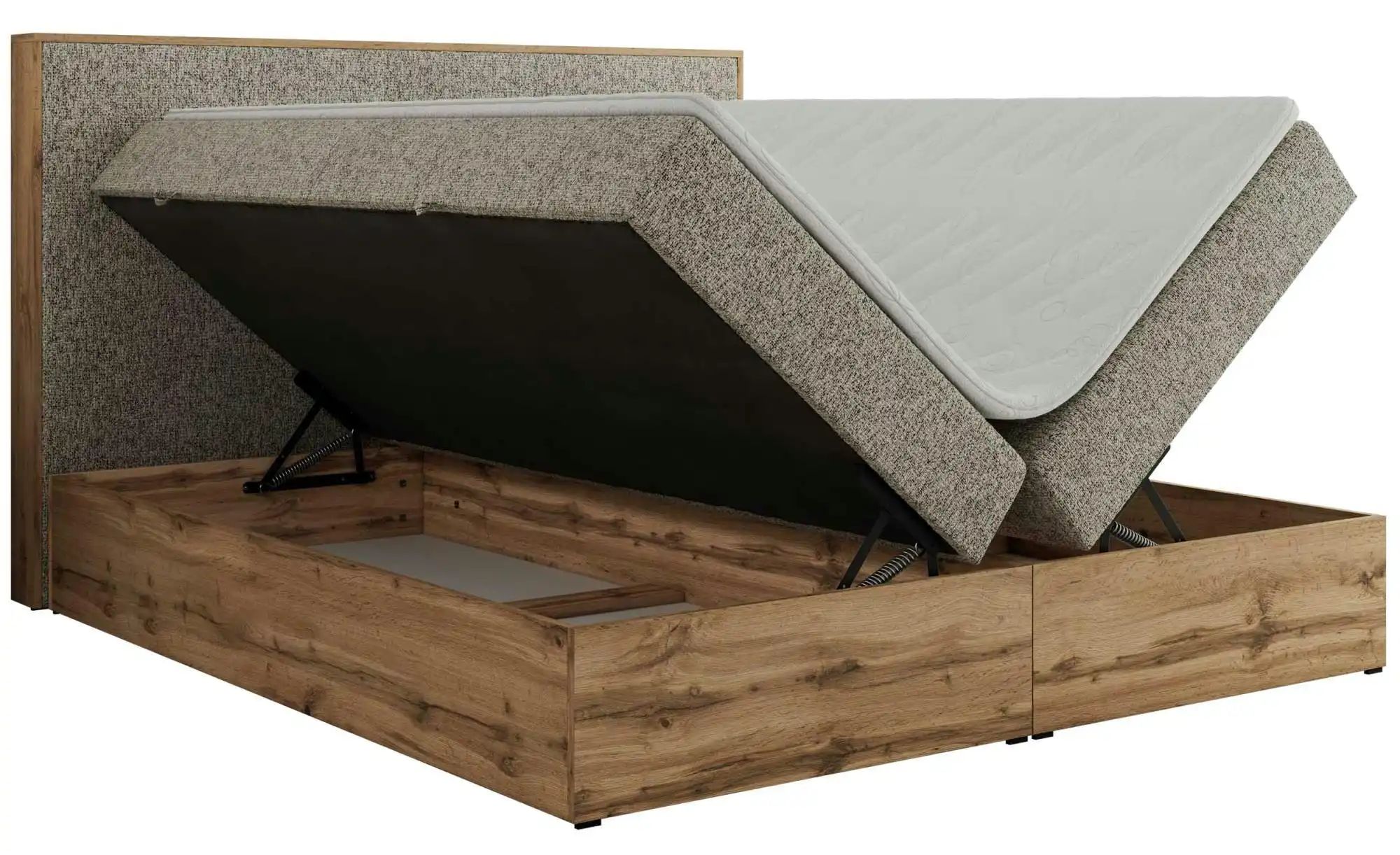 Boxbett mit Bettkasten Wood Classic ¦ beige ¦ Maße (cm): B: 144 H: 120 Bett günstig online kaufen