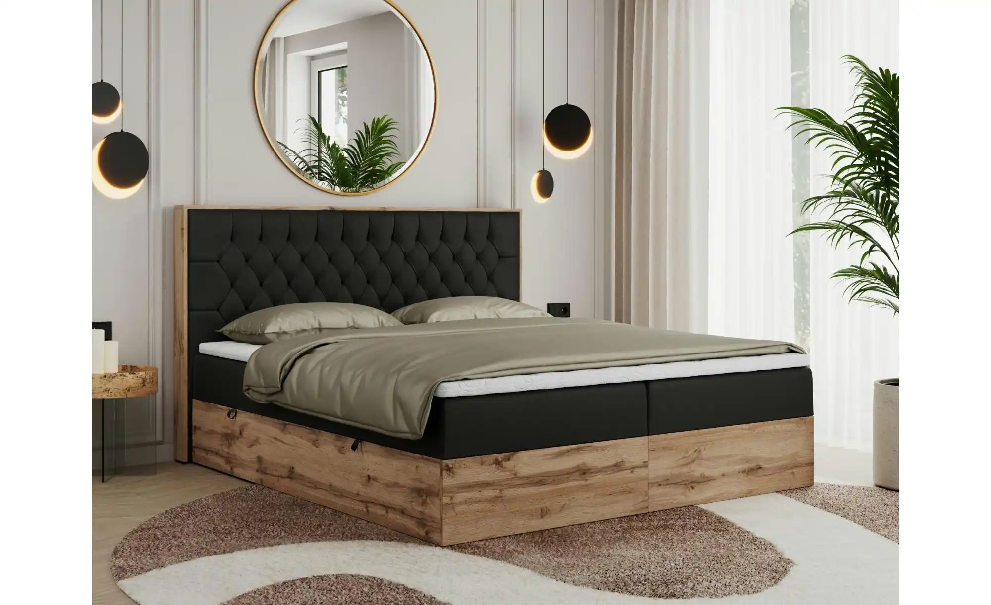 Boxbett mit Bettkasten Amore ¦ schwarz ¦ Maße (cm): B: 148 H: 115 Betten > günstig online kaufen