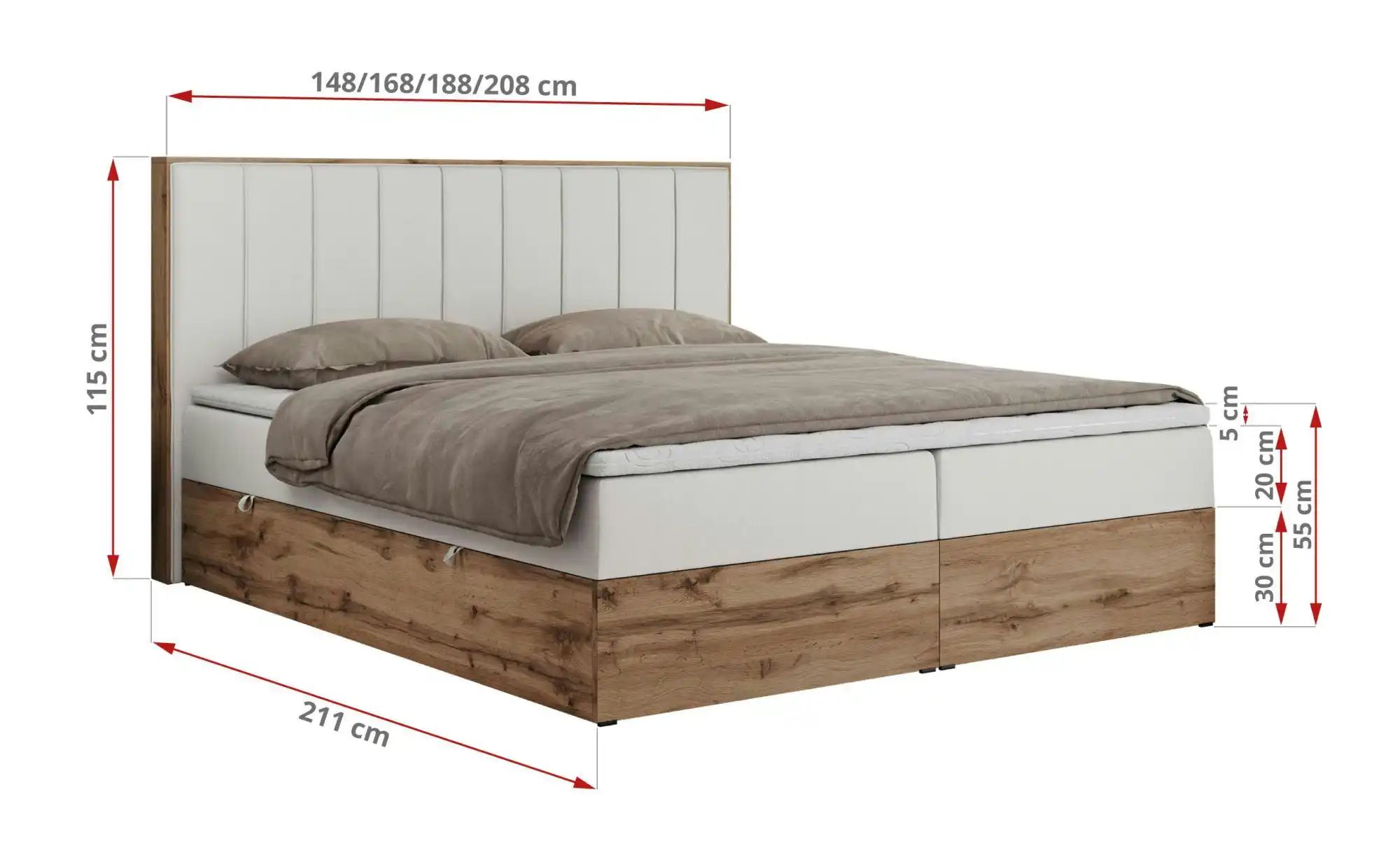Boxbett mit Bettkasten Bellissimo ¦ weiß ¦ Maße (cm): B: 148 H: 115 Betten günstig online kaufen