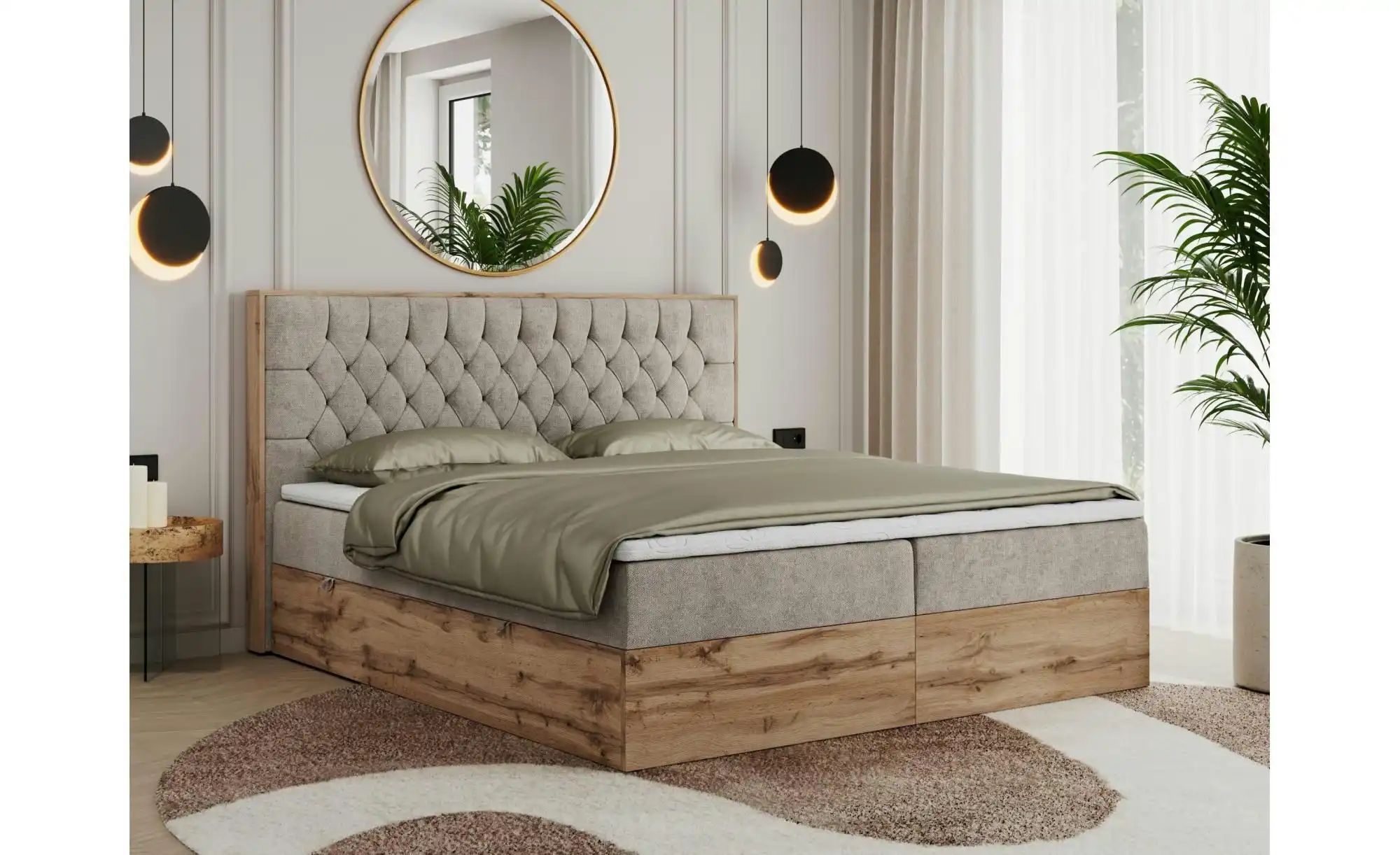 Boxbett mit Bettkasten Amore ¦ beige ¦ Maße (cm): B: 148 H: 115 Betten > Ko günstig online kaufen