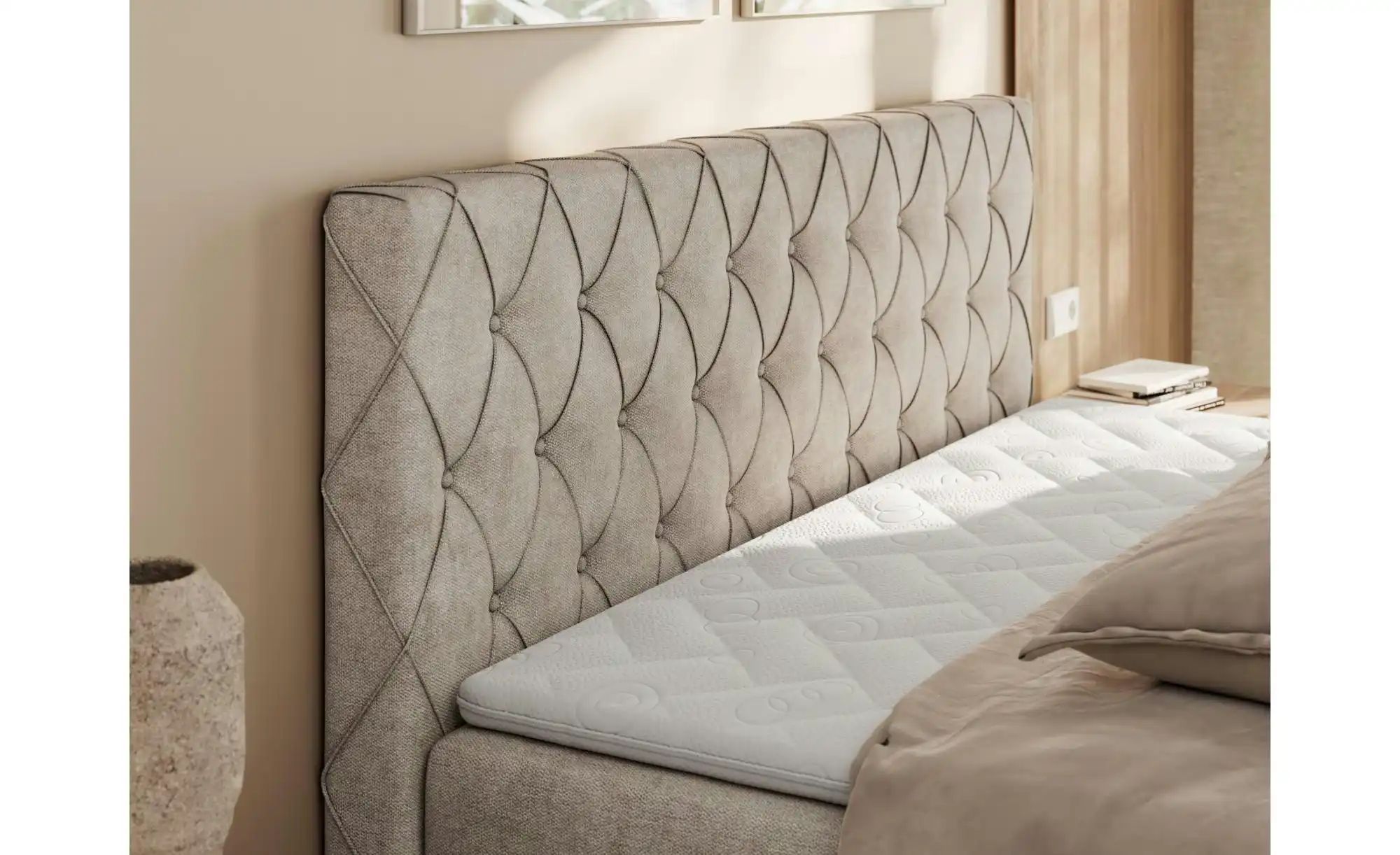 Thumbnail - Boxbett mit Bettkasten Miren Duo ¦ beige ¦ Maße (cm): B: 181 H: 110 Betten > Komfortbetten - Höffner