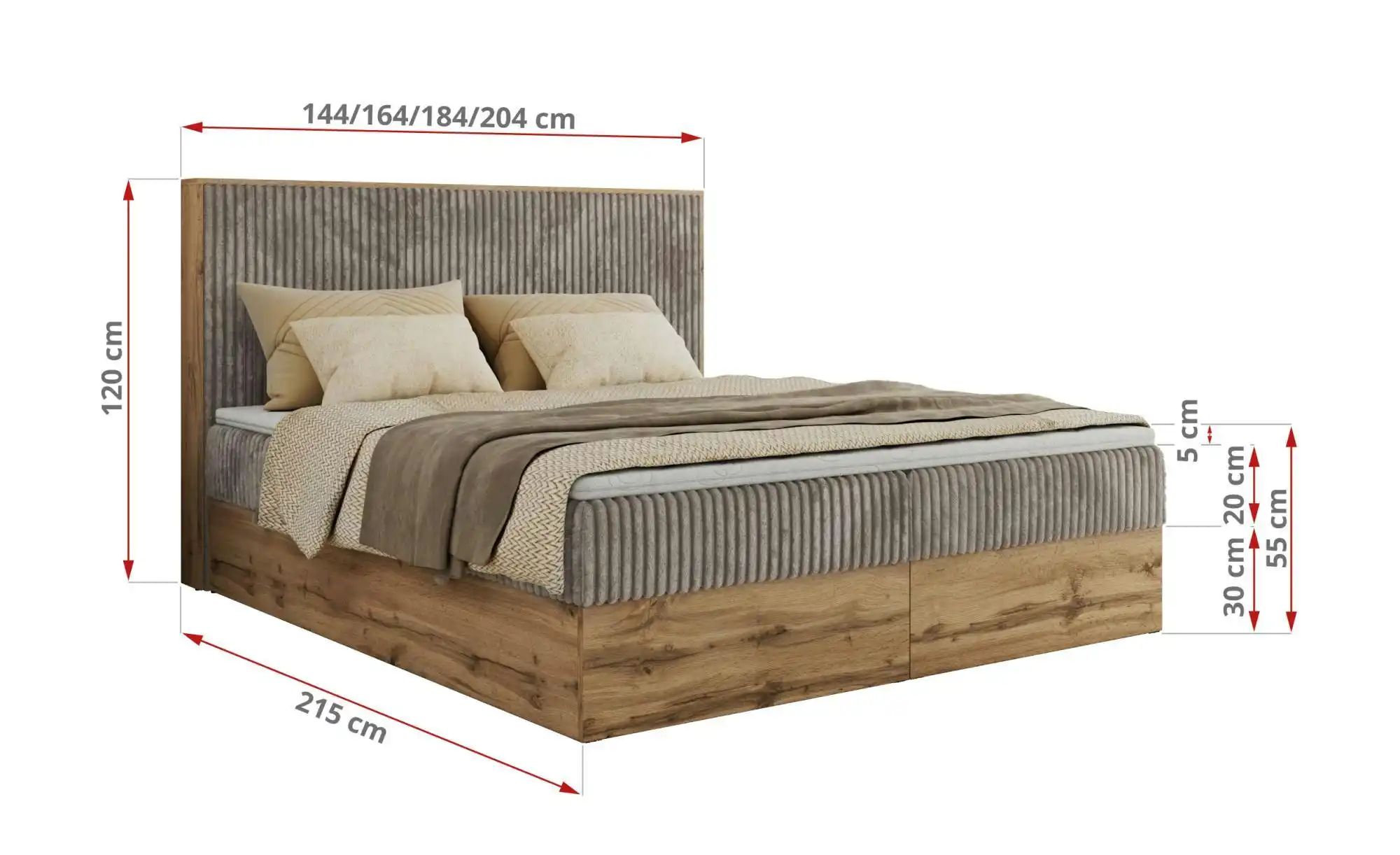 Thumbnail - Boxbett mit Bettkasten Wood Classic ¦ braun ¦ Maße (cm): B: 204 H: 120 Betten > Komfortbetten - Höffner