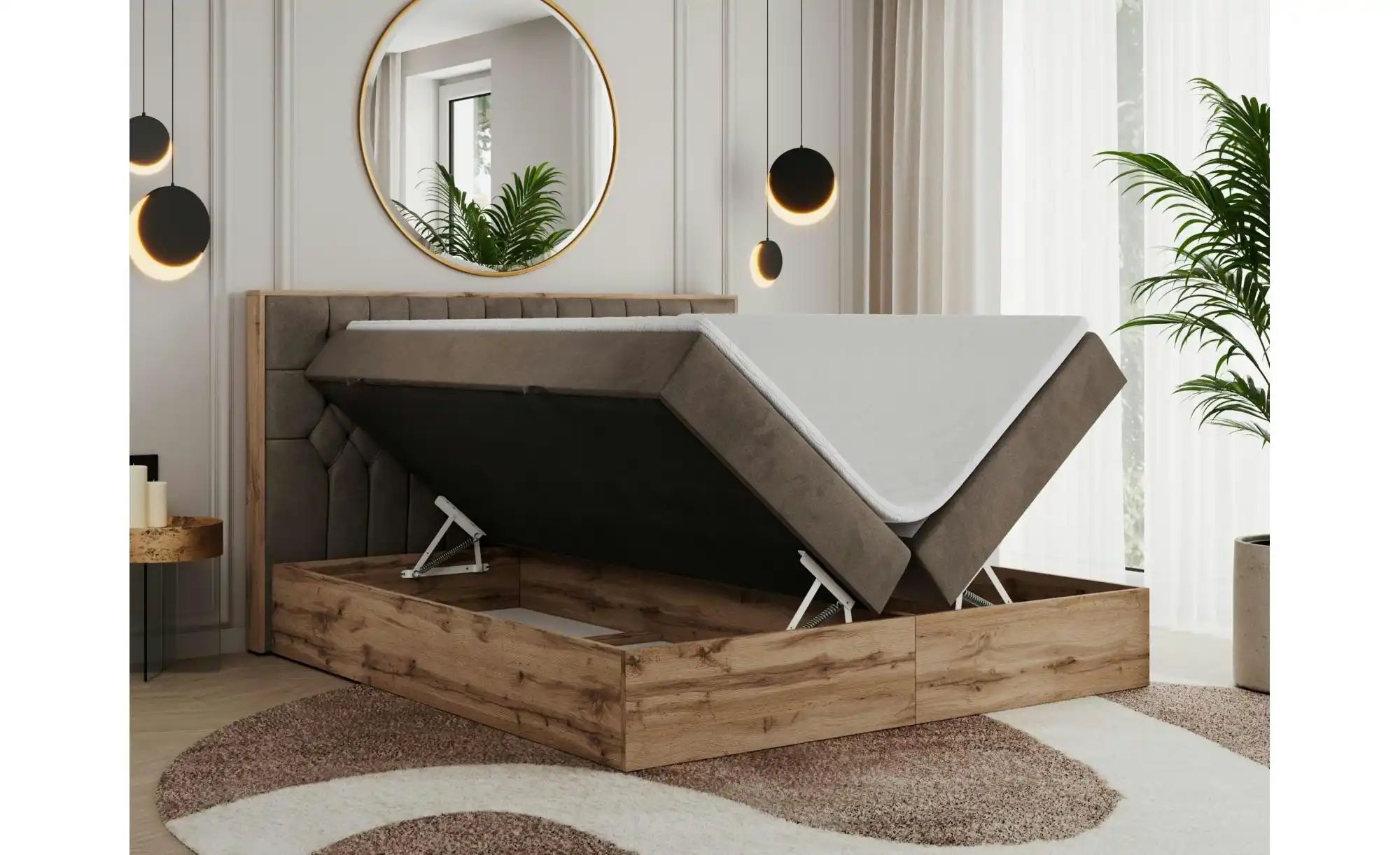 Boxbett mit Bettkasten Amore ¦ braun ¦ Maße (cm): B: 148 H: 115 Betten > Ko günstig online kaufen