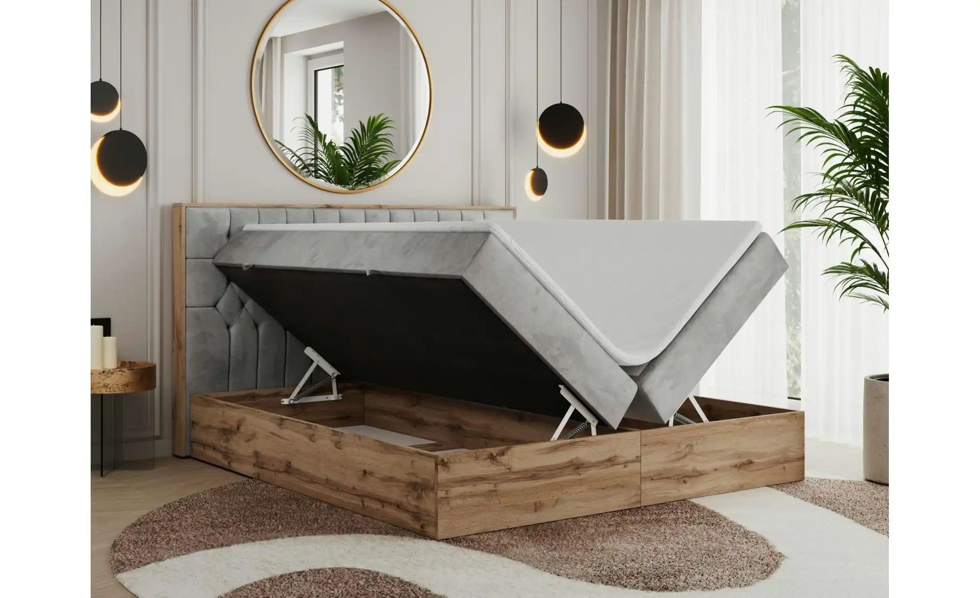 Boxbett mit Bettkasten Amore ¦ grau ¦ Maße (cm): B: 188 H: 115 Betten > Kom günstig online kaufen