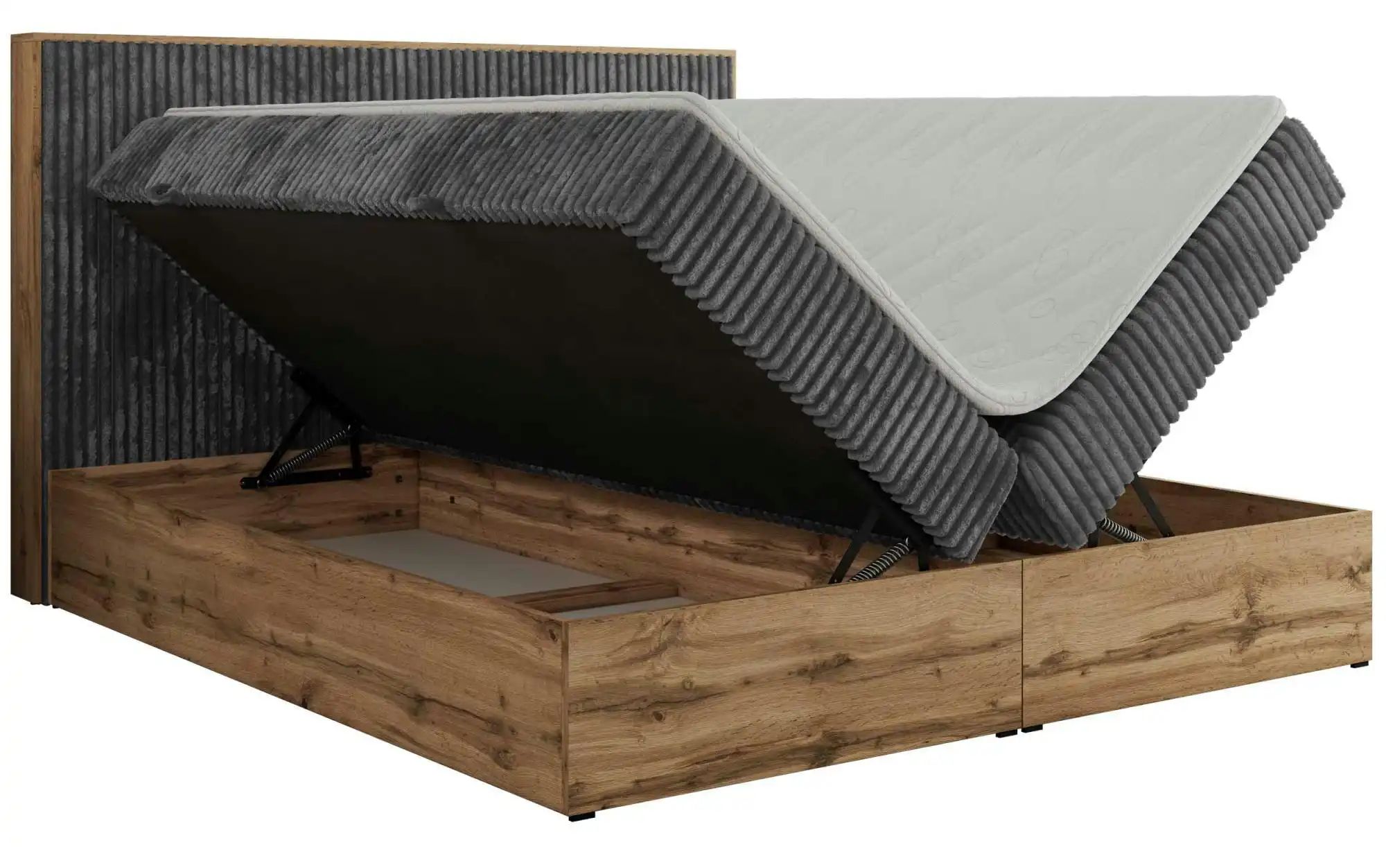 Boxbett mit Bettkasten Wood Classic ¦ grau ¦ Maße (cm): B: 144 H: 120 Bette günstig online kaufen